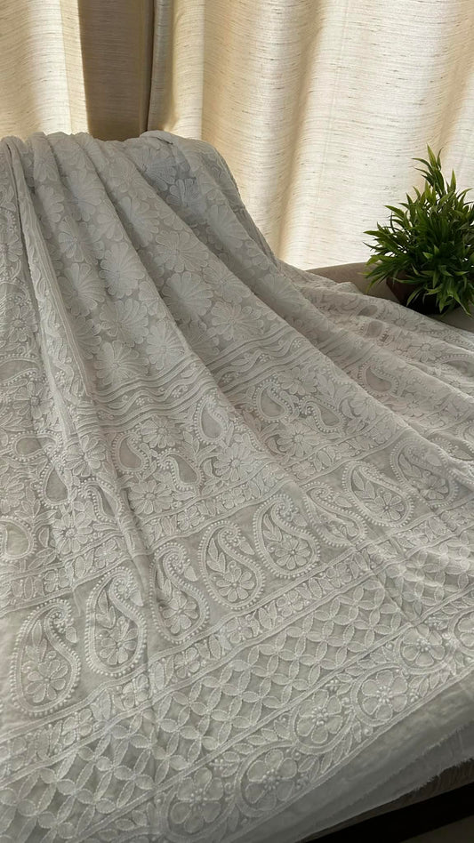 Ivory White Chikankari Dupatta