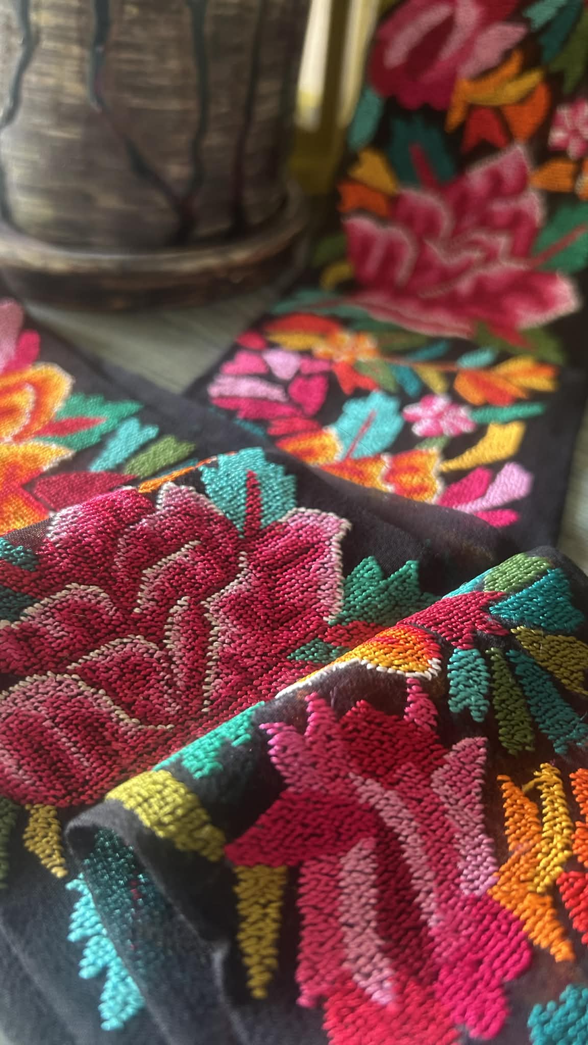 Exclusive Petit Point Hand Embroidered Border