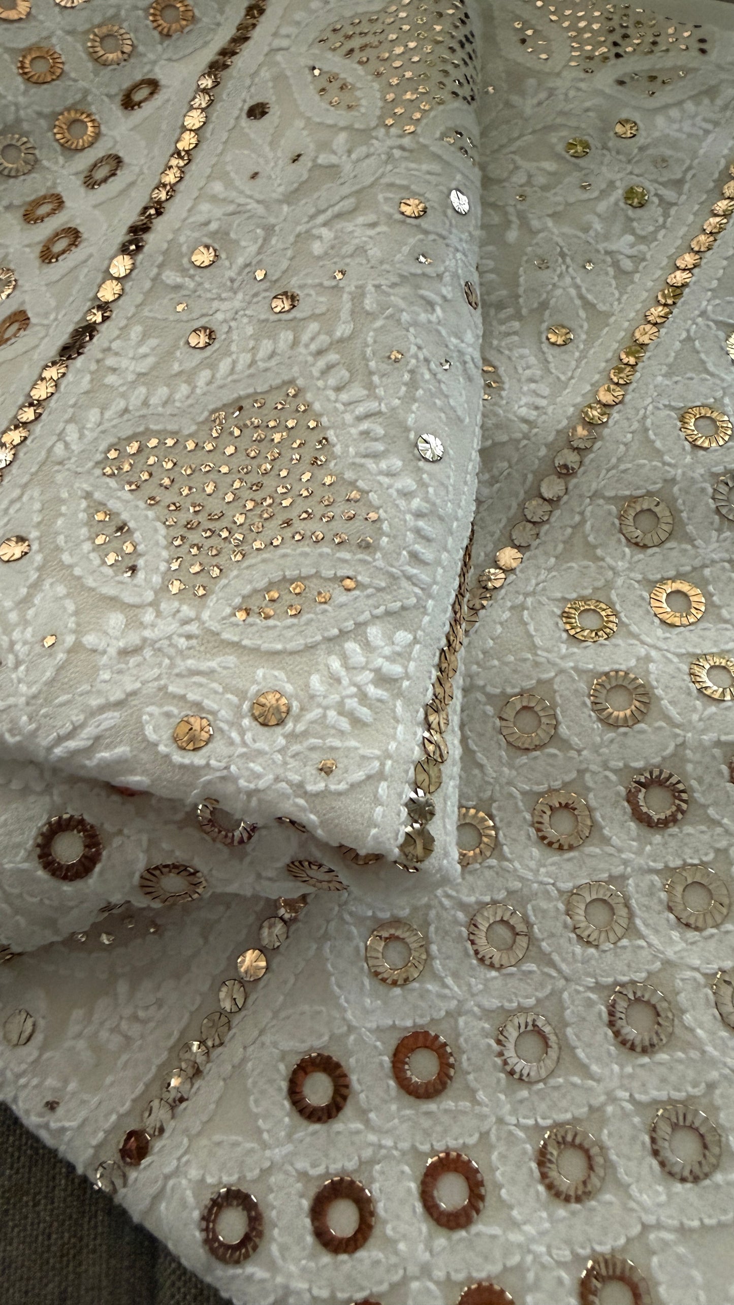 Ivory White Mukaish Suit for Women