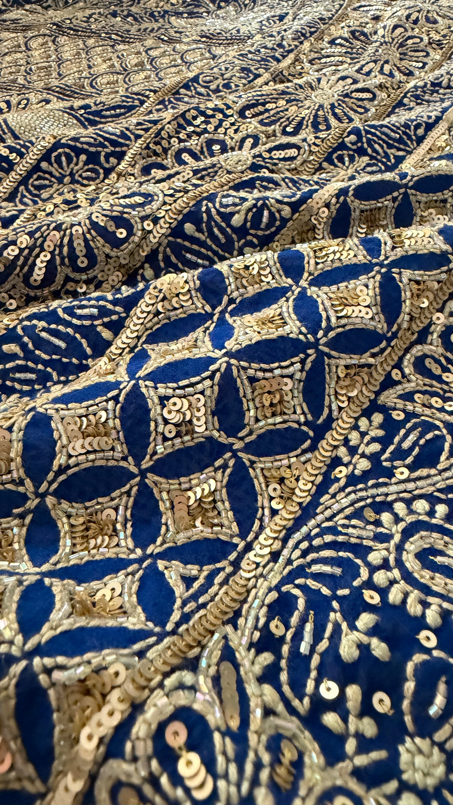 Royal Blue Embellished Chikankari Suit for Women