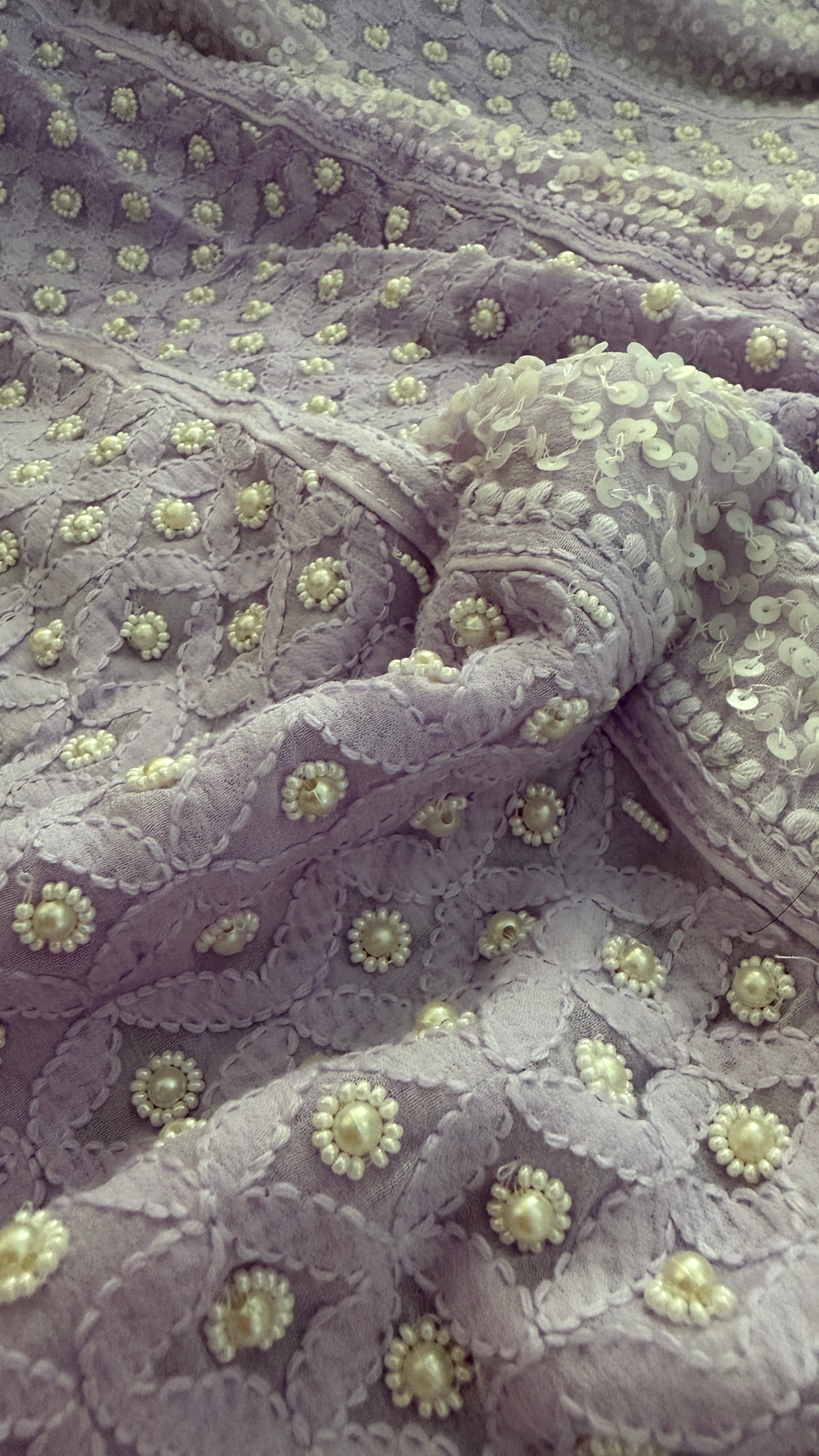 Lavender Pearl Chikankari Anarkali (Anarkali & Dupatta)