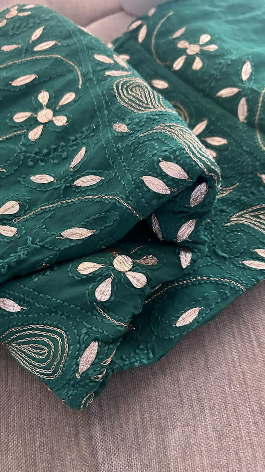 Emerald Green Gota Patti Chikankari Suit