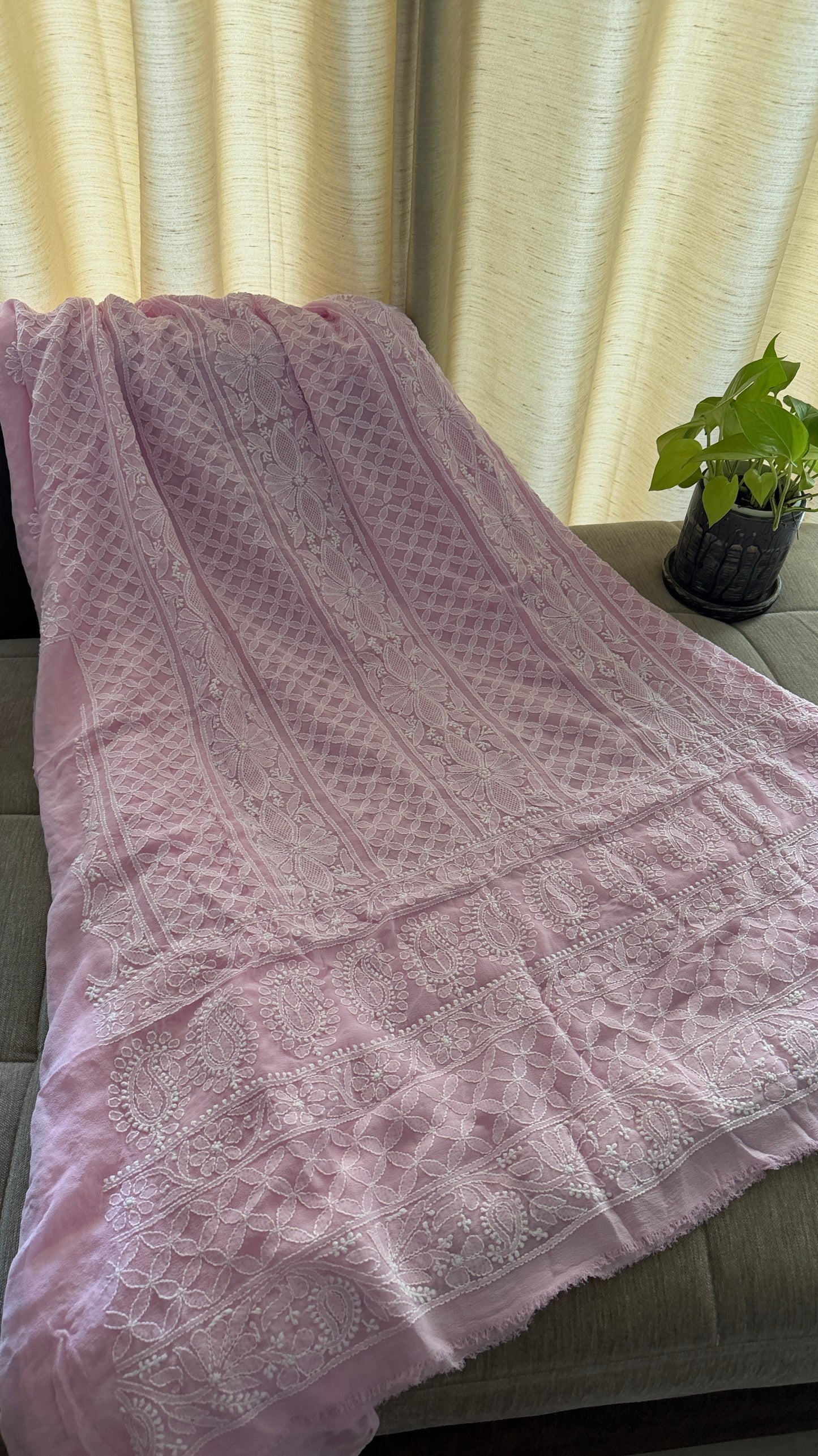 Pink Hand Jaali Lucknowi Chikankari Suits for Women