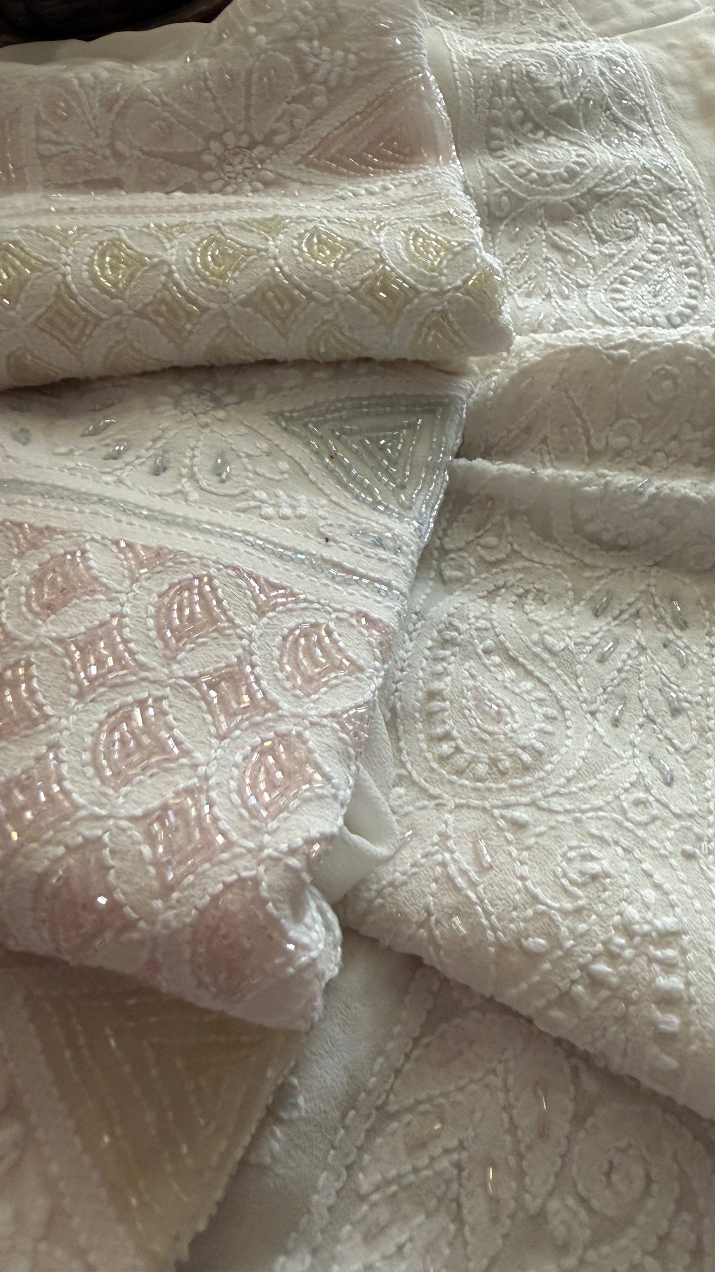 Designer Cut Dana Work Lucknowi Chikankari Suit