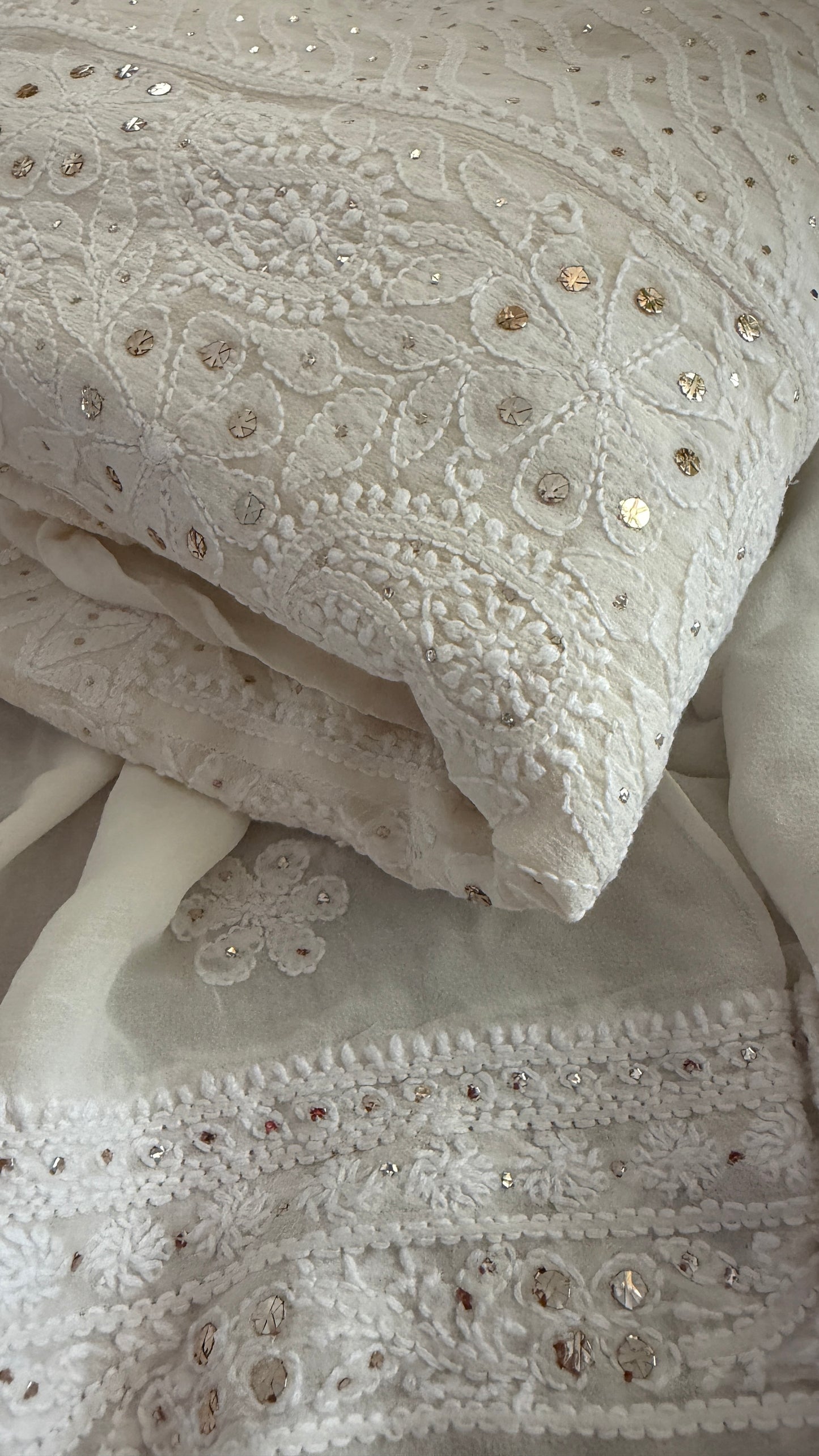 Ivory Kamdani Lucknowi Chikankari Anarkali Suit