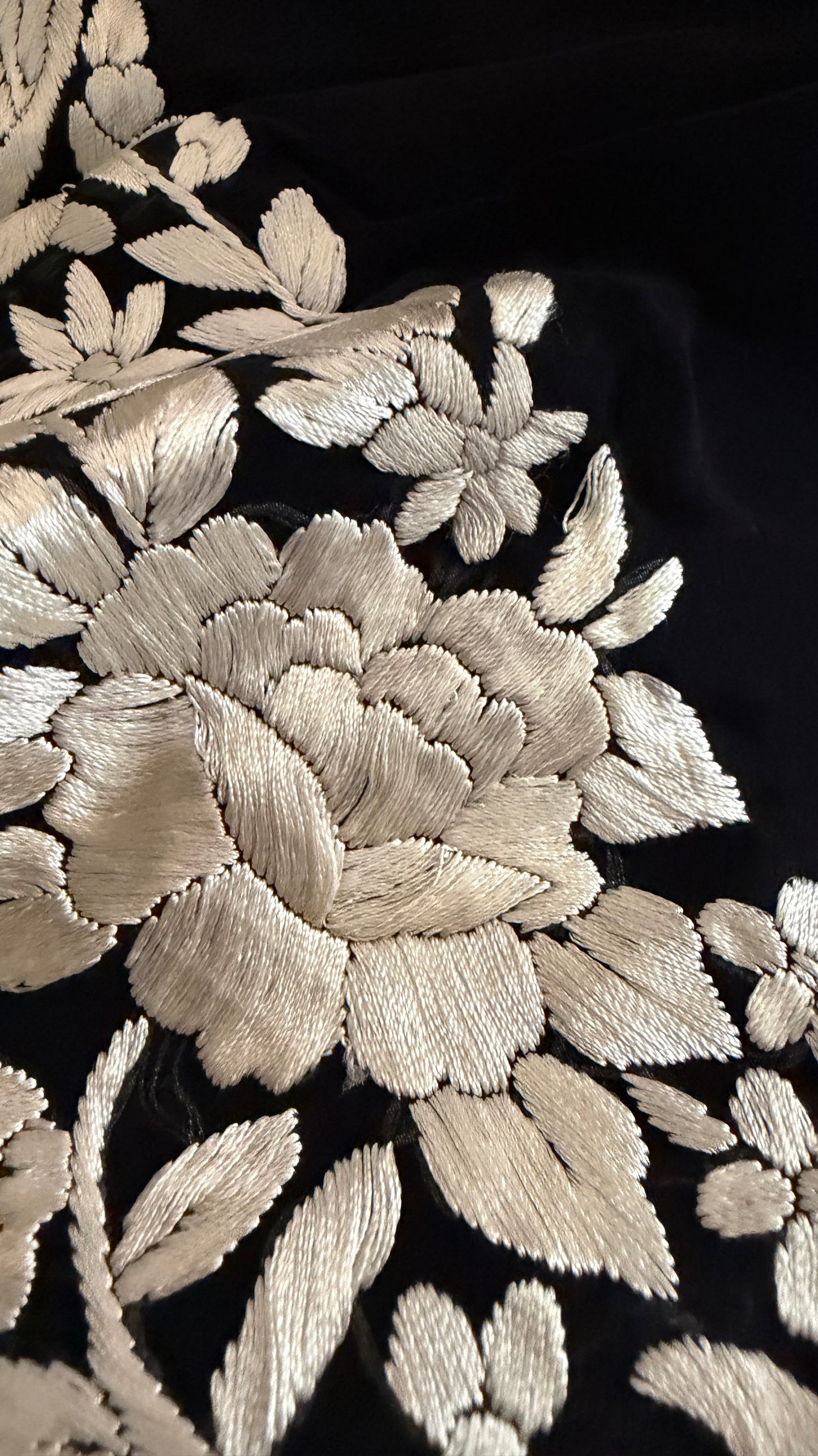 Heirloom Black Parsi Gara Dupatta