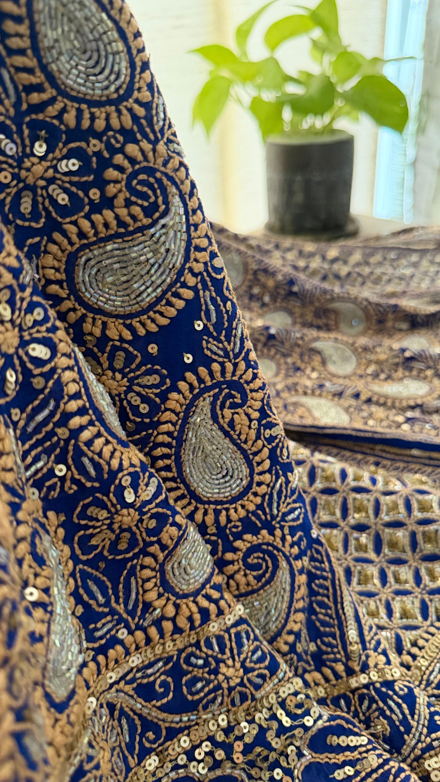 Masterpiece Blue Cut Dana Chikankari Lehenga Set