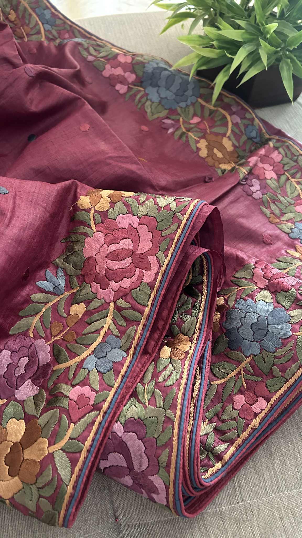 Classic Parsi Gara Tussar Silk Saree