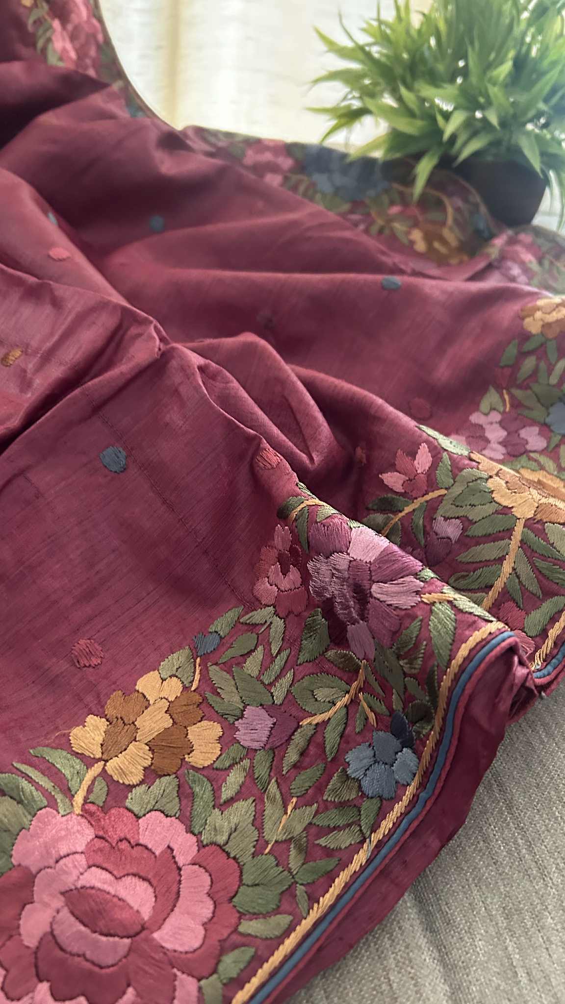 Classic Parsi Gara Tussar Silk Saree