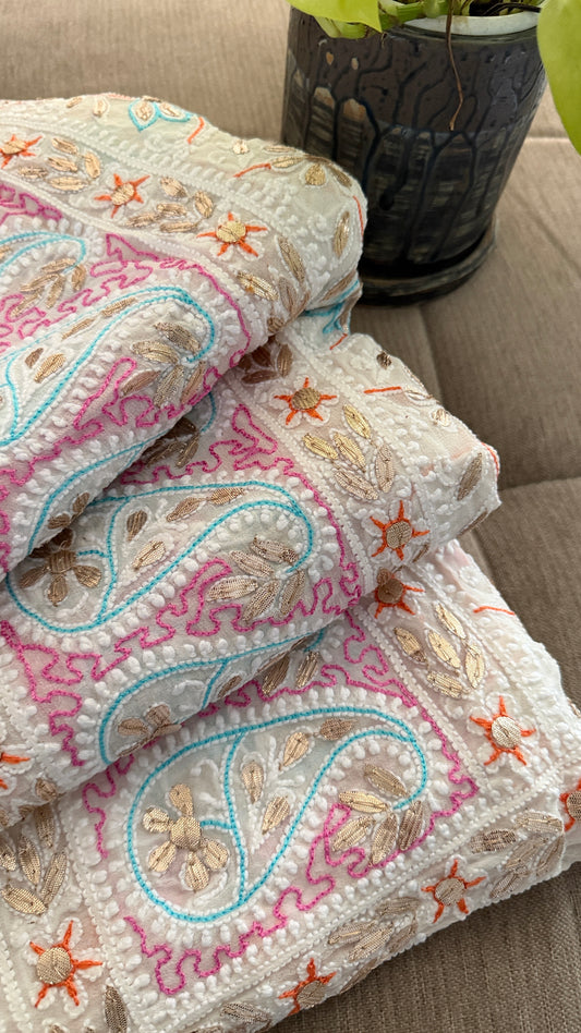 Multicolour Gota Patti Chikankari Dupatta