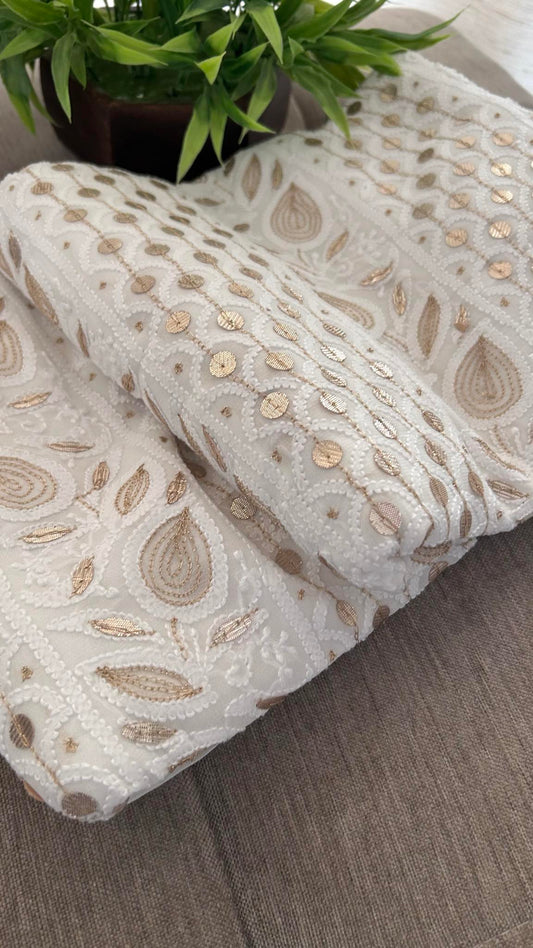 White Gota Patti with Chikankari kurta dupatta set