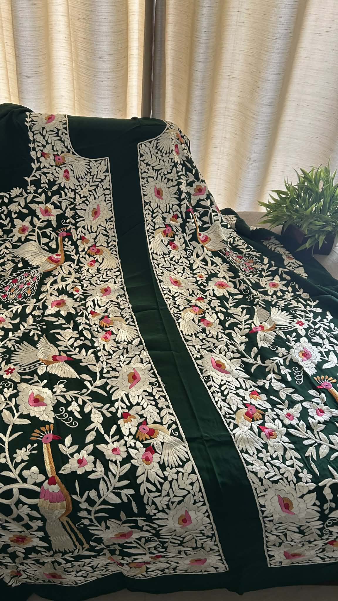 Exclusive Parsi Gara Hand Embroidered Jacket (Unstitched)