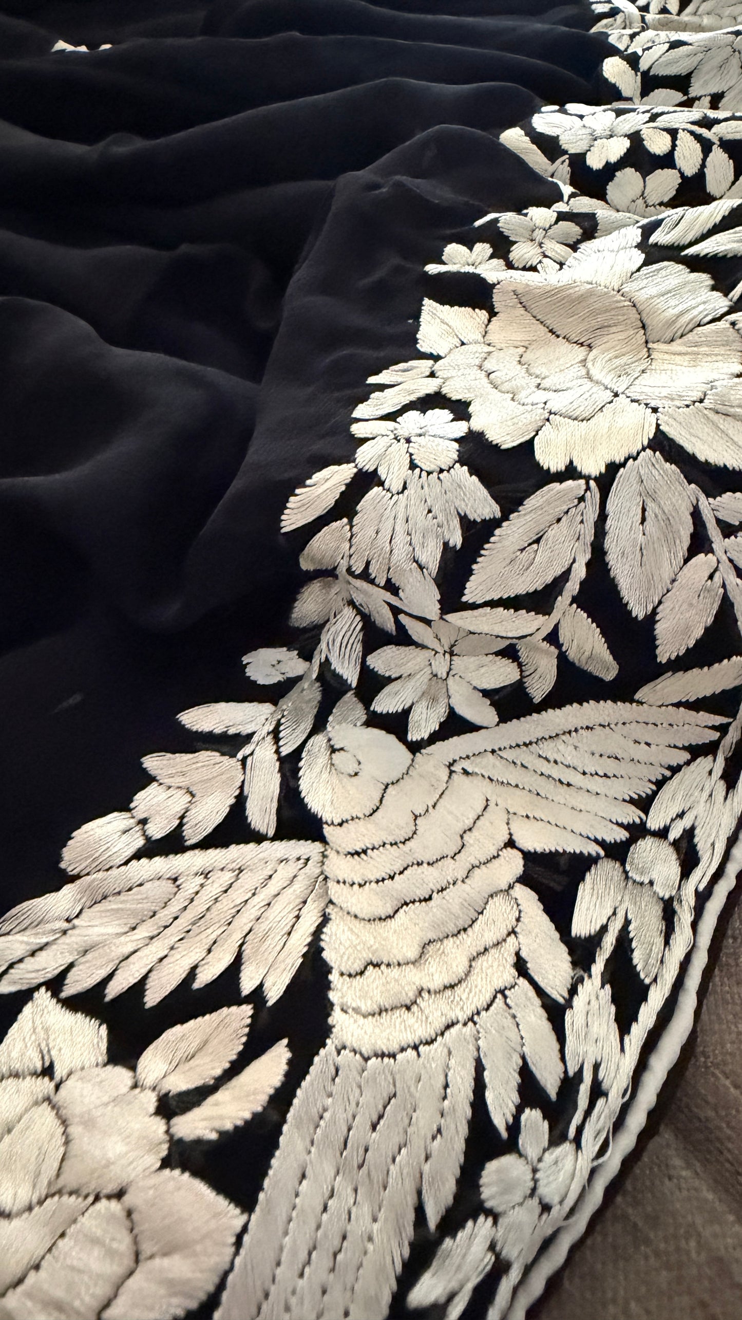 Heirloom Black Parsi Gara Dupatta
