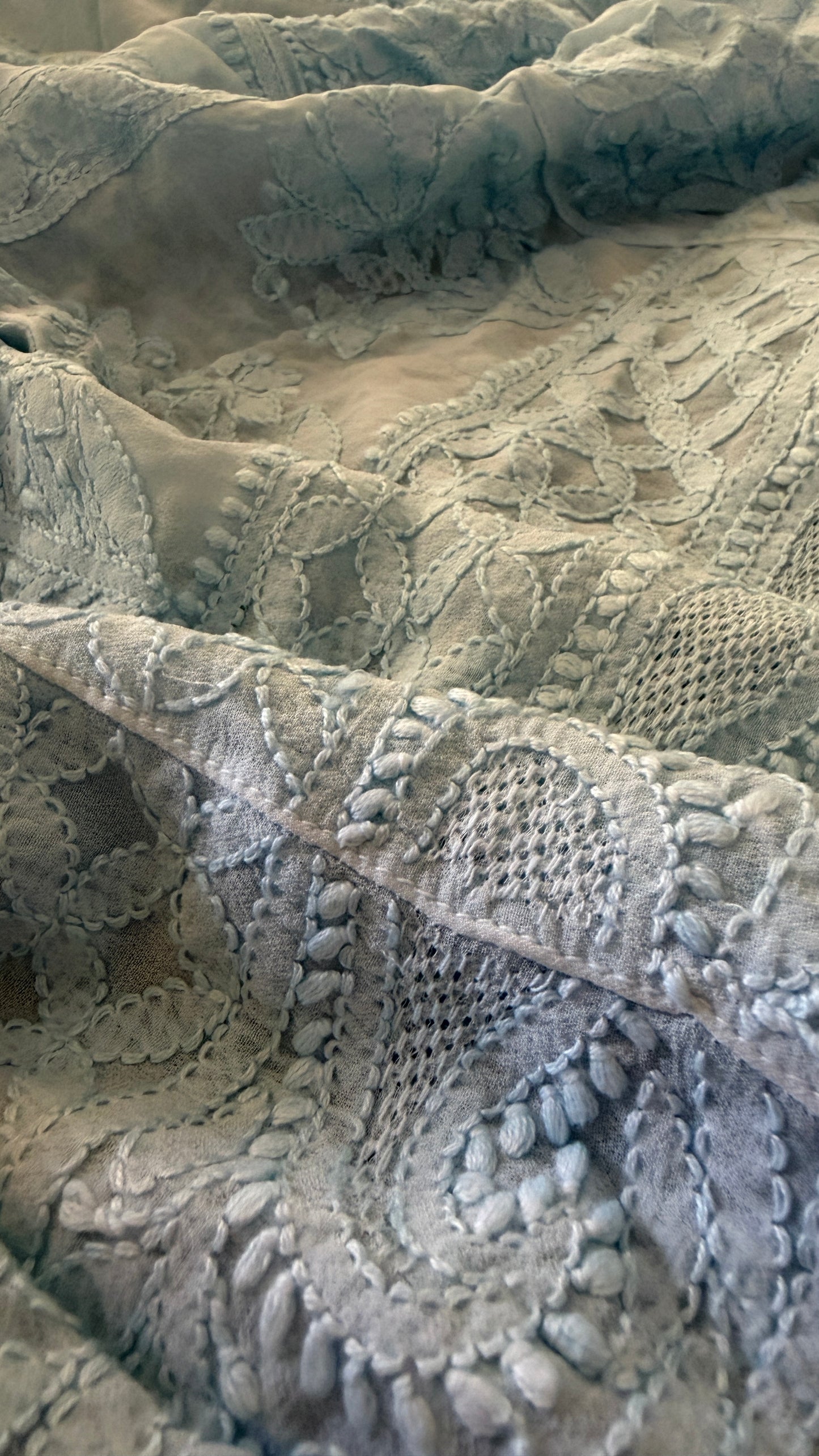Powder Blue Hand Jaali Chikankari Anarkali Suit