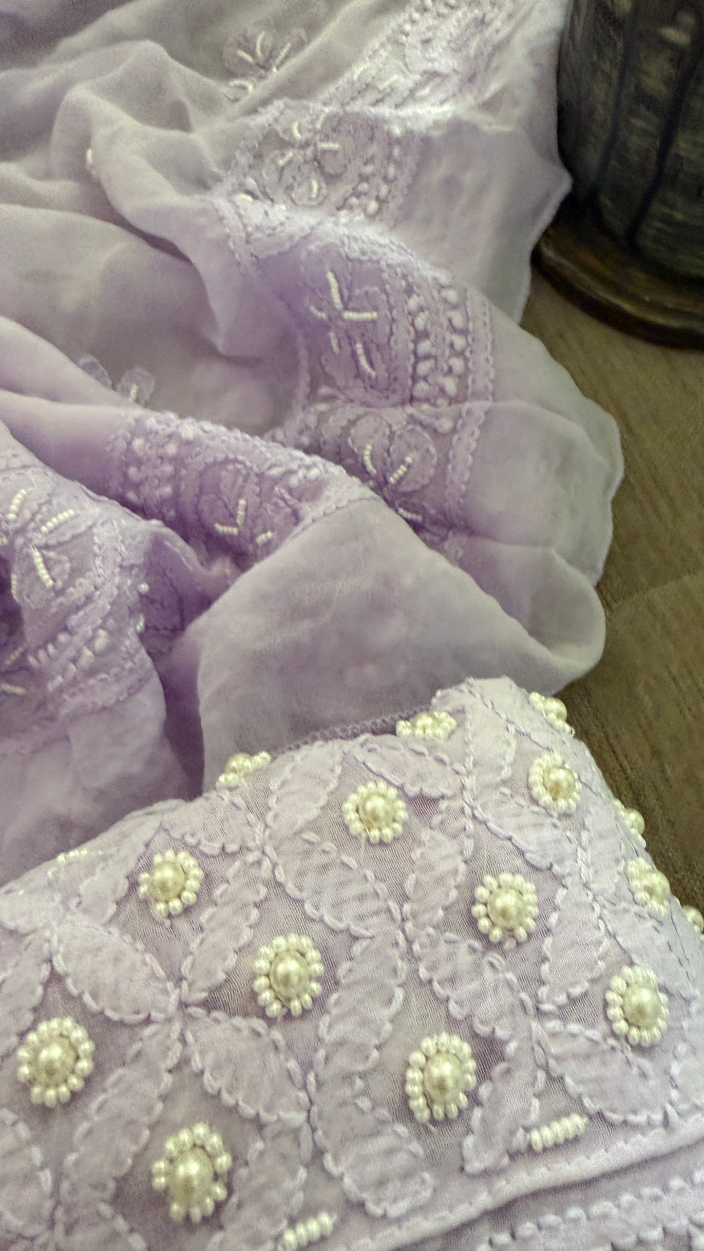 Lavender Pearl Chikankari Anarkali (Anarkali & Dupatta)