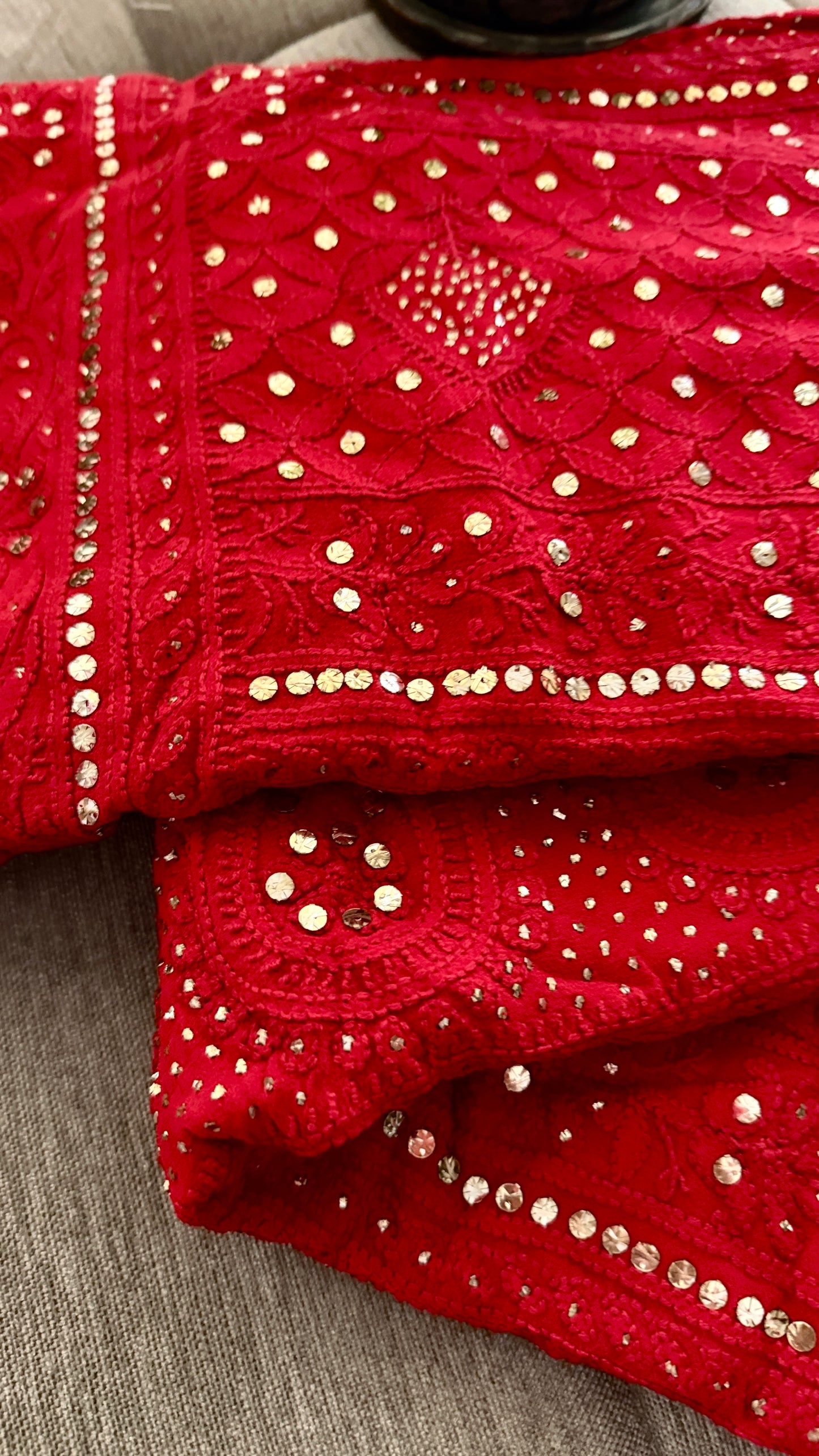 Party Wear Mukaish Chikankari Saree for Women