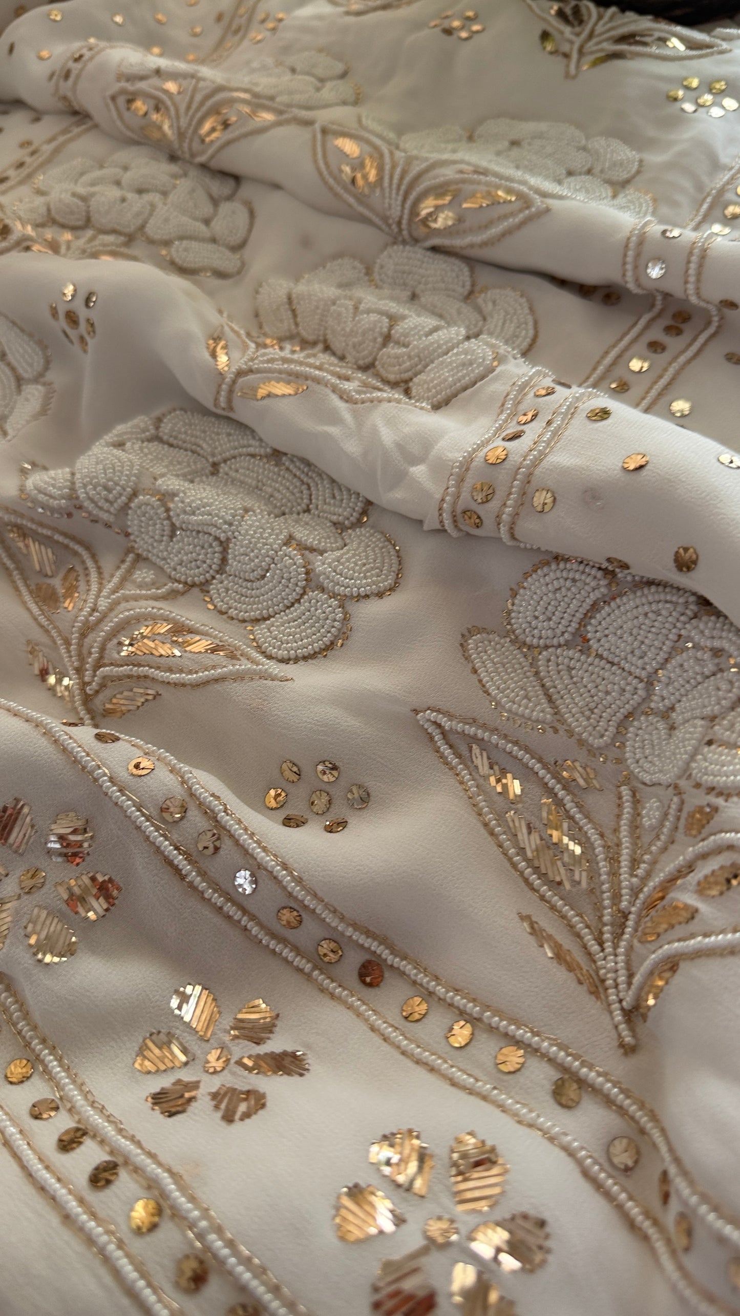 Masterpiece White Pearl Kamdani Suit - Festive Collection