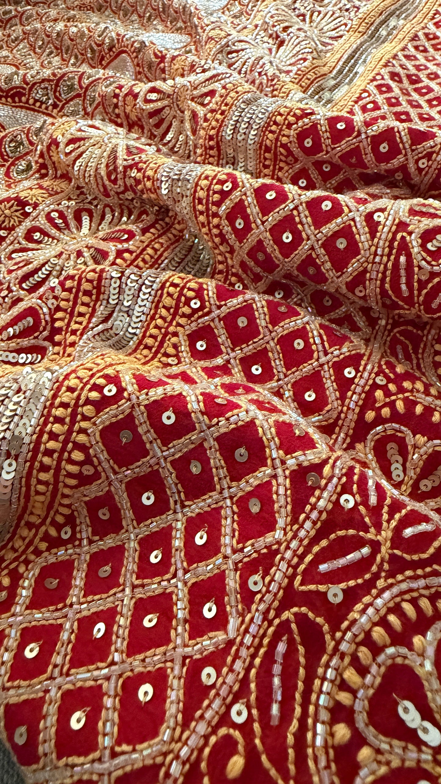 Party Wear Red Embellished Chikankari Suit for Women