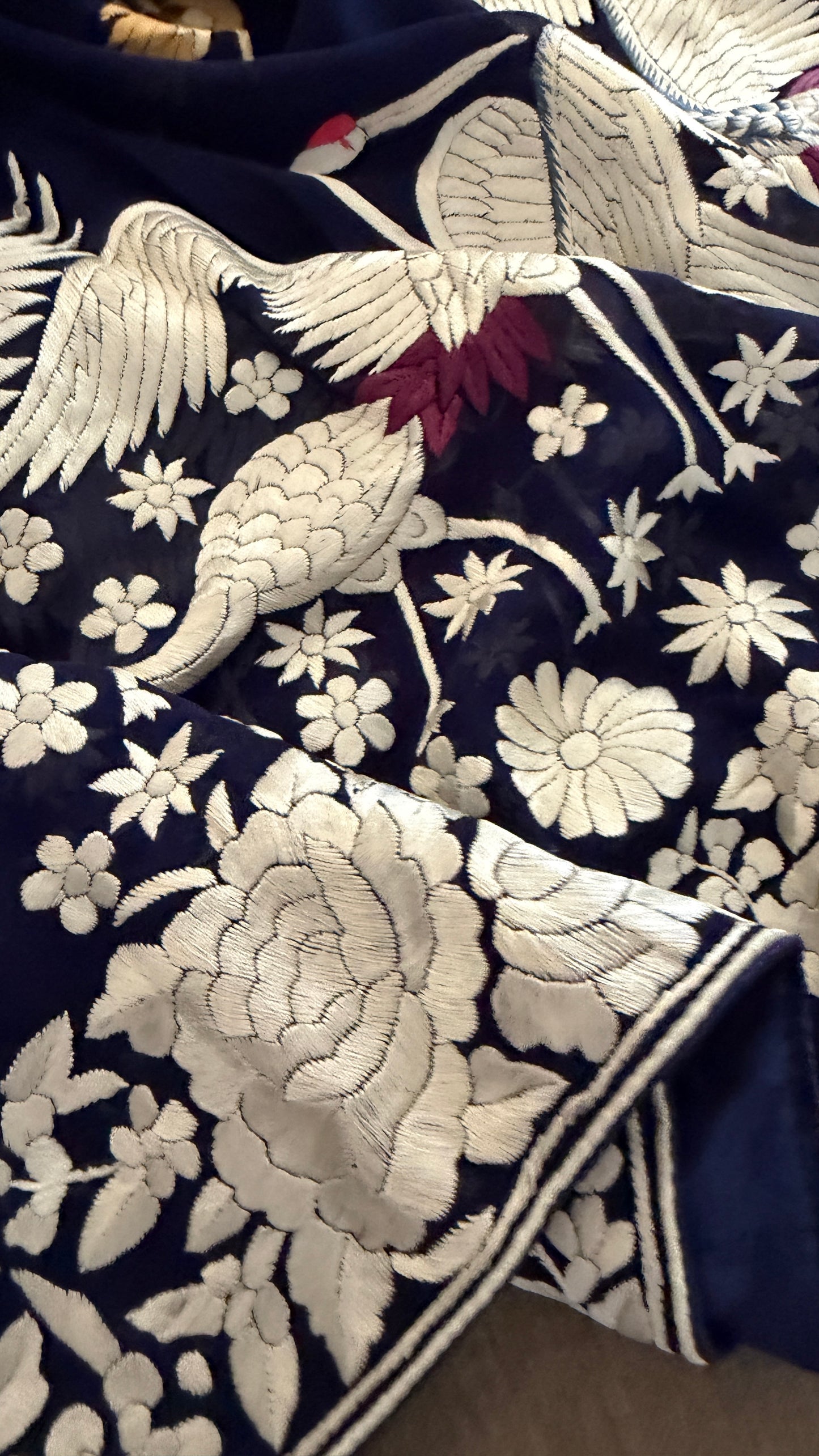 Pre Order Heirloom Navy Parsi Gara Dupatta