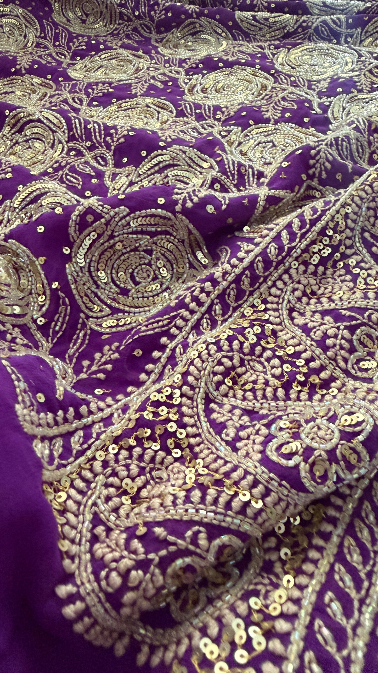 Party Wear Purple Embellished Chikankari Suit for Women