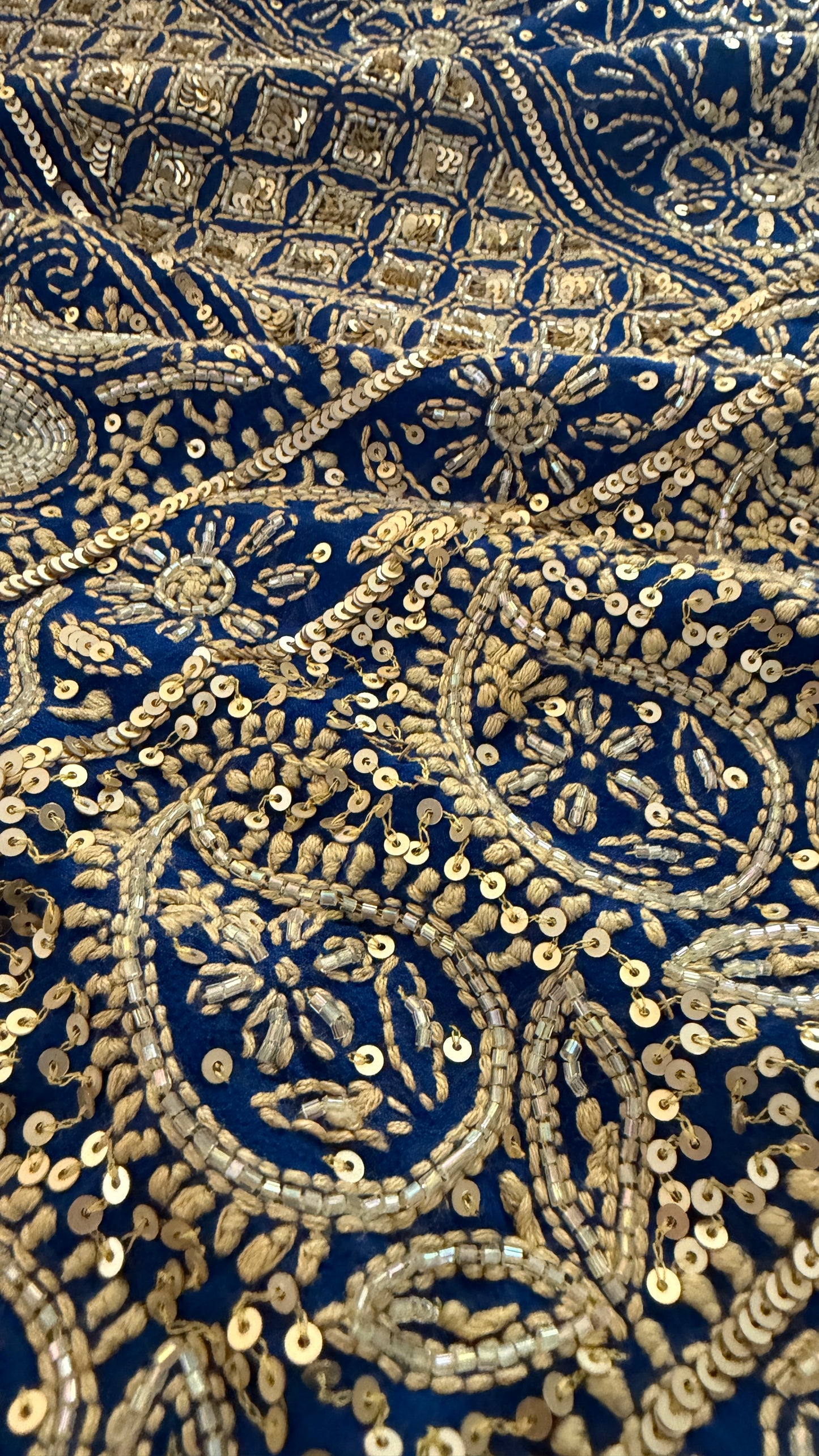Masterpiece Royal Blue Gold Chikankari Suit for Women