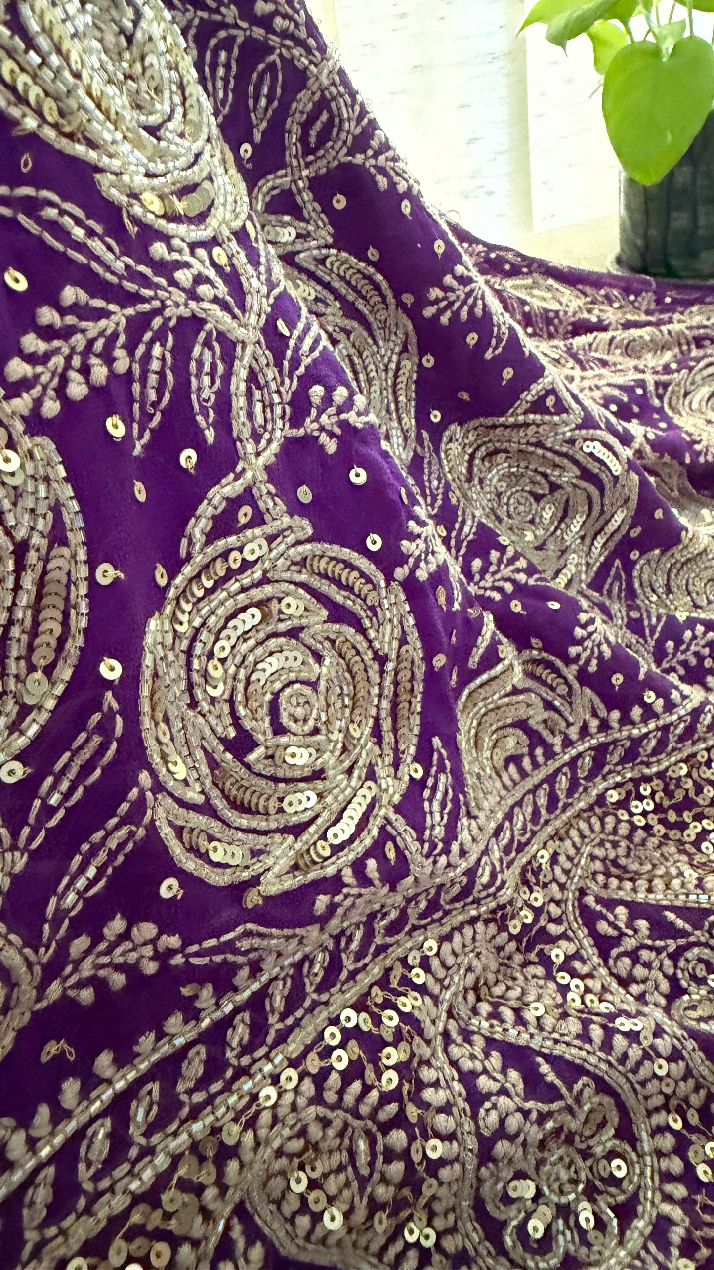 Party Wear Purple Embellished Chikankari Suit for Women