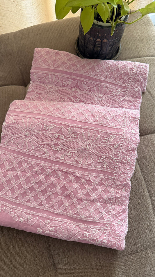 Pink Hand Jaali Lucknowi Chikankari Suits for Women