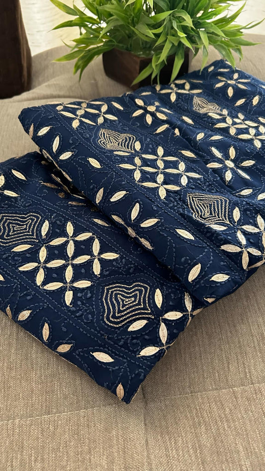Navy Gota Patti Chikankari Kurta Dupatta