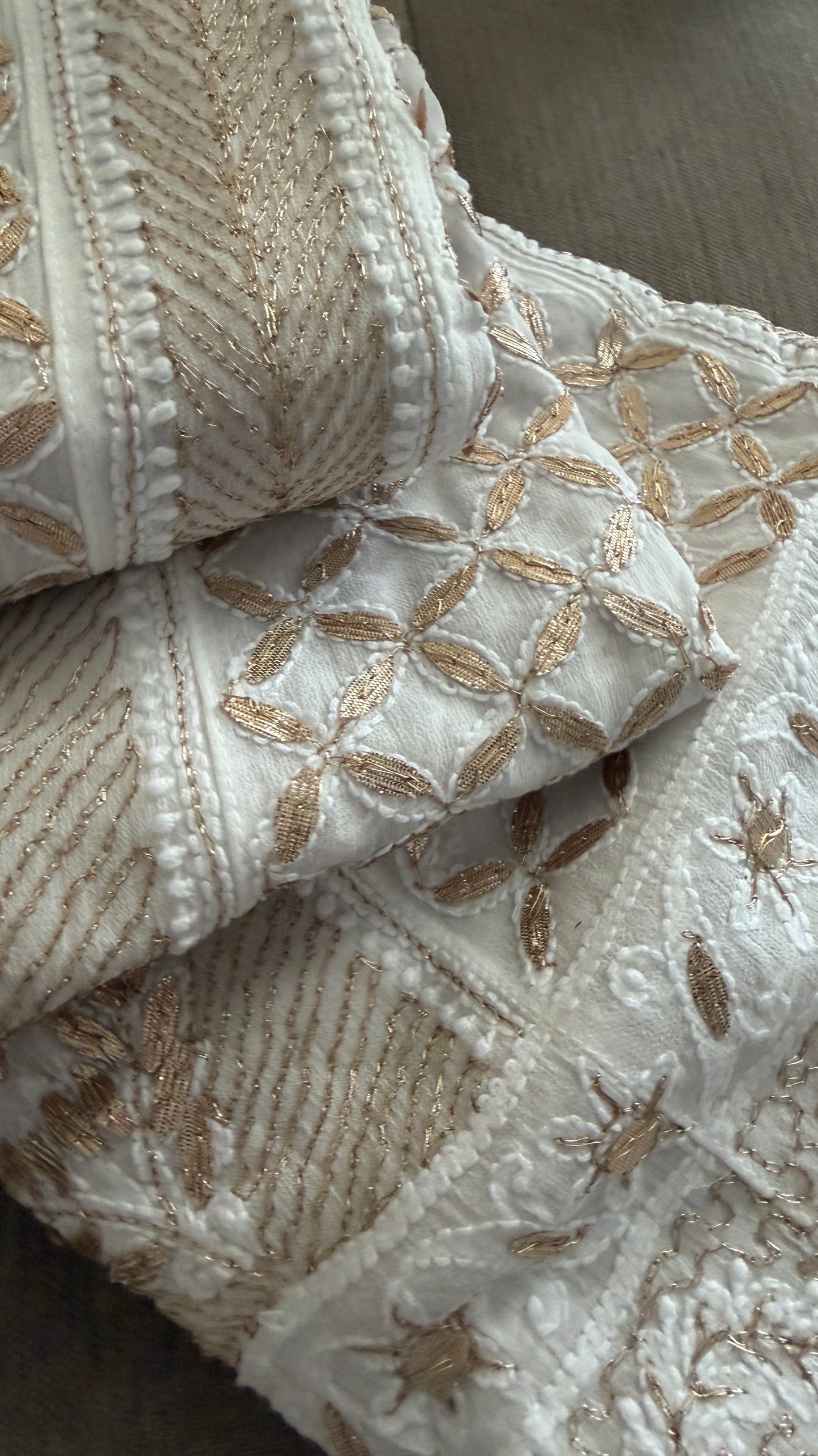 White Gota Patti Chikankari Anarkali Suit