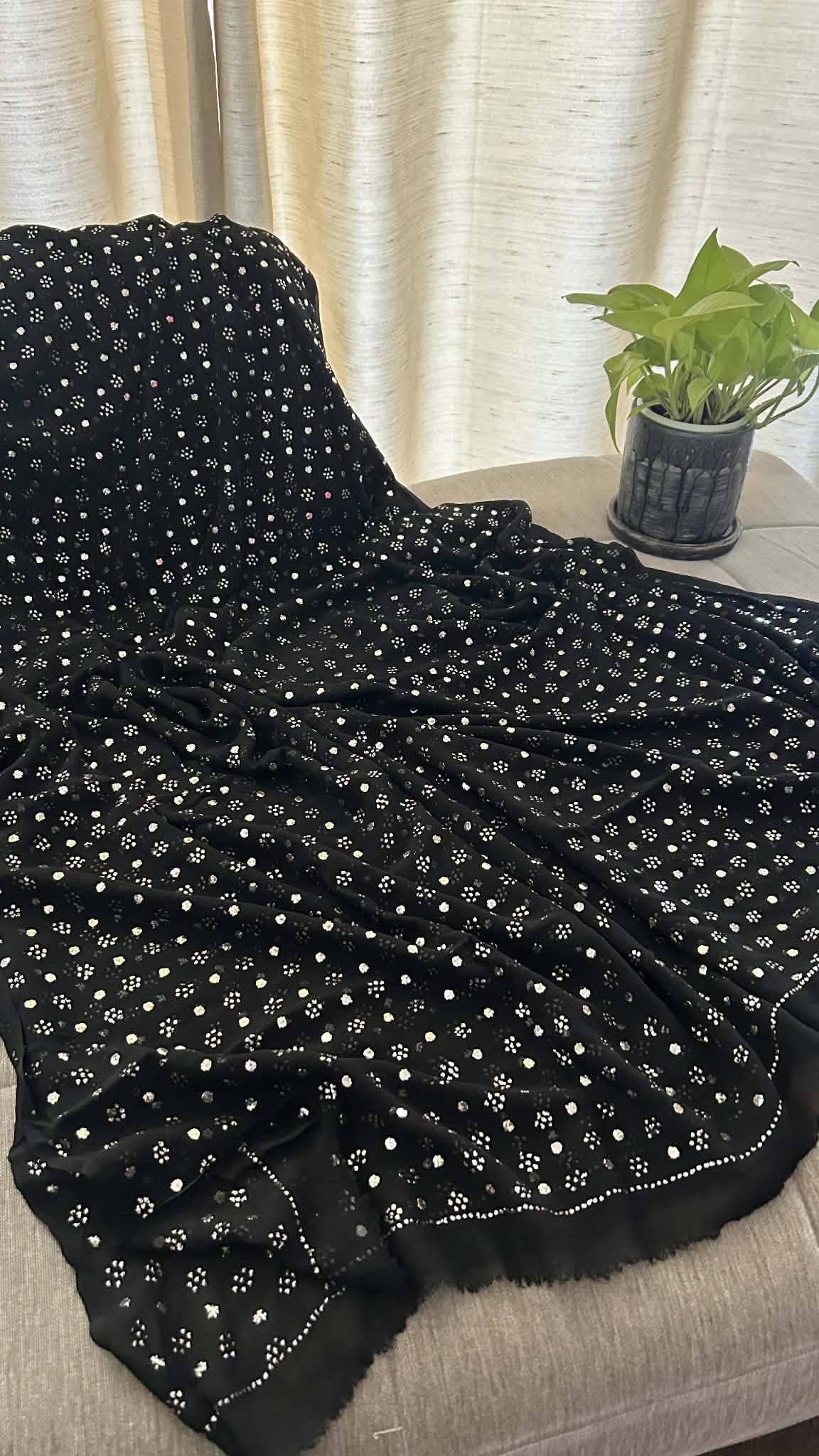 Classic Black Mukaish Dupatta