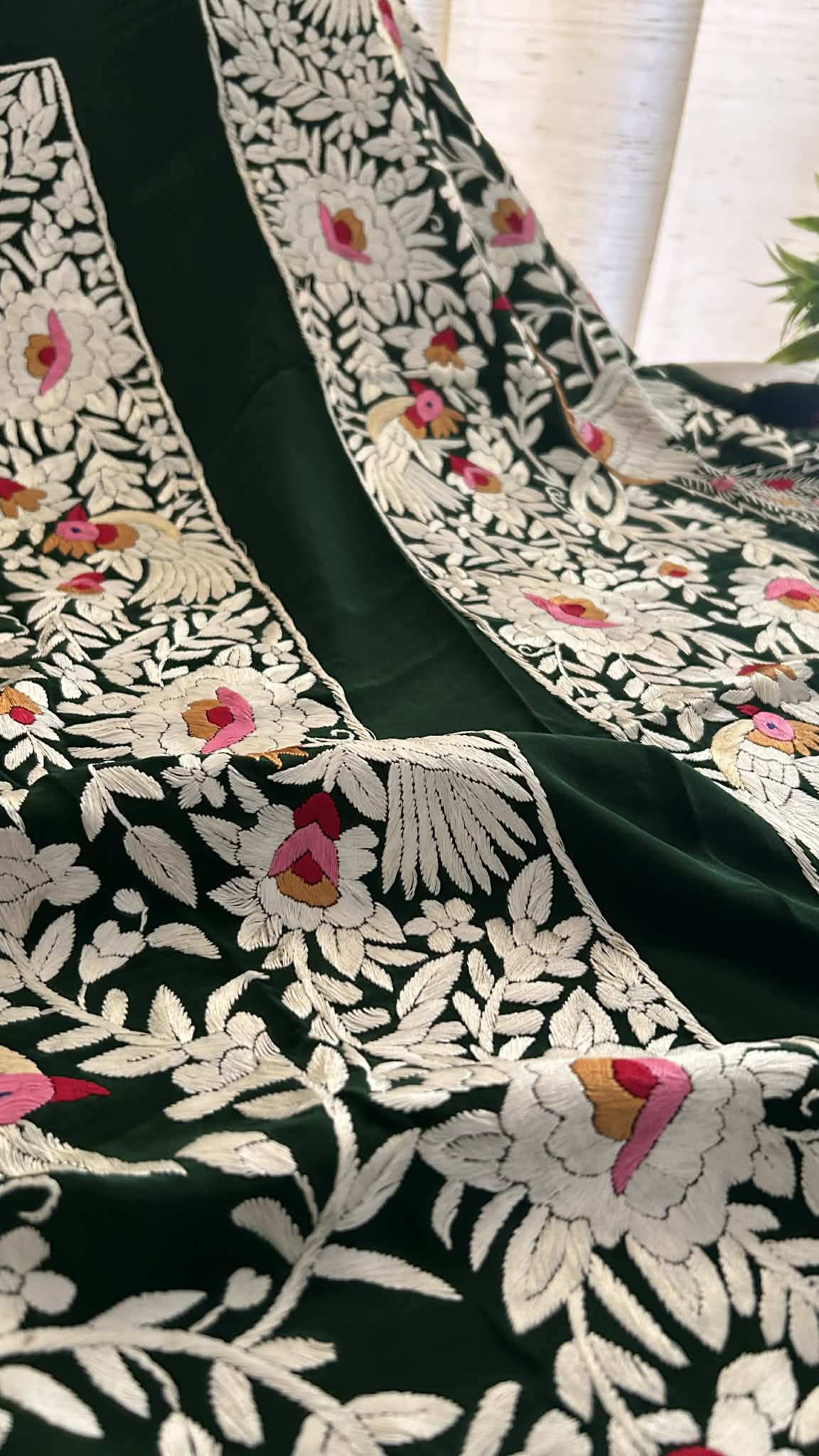 Exclusive Parsi Gara Hand Embroidered Jacket (Unstitched)