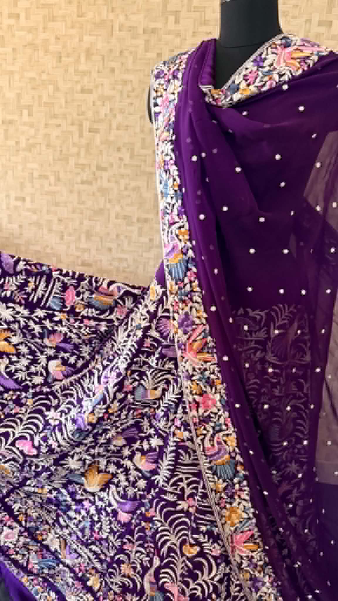 Heritage Hand Embroidered Parsi Gara Lehenga Set