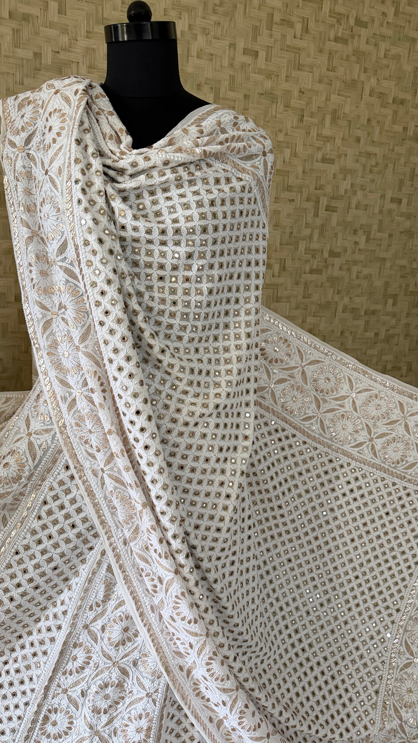 Ivory Mirror Gota Patti Chikankari Lehenga Set