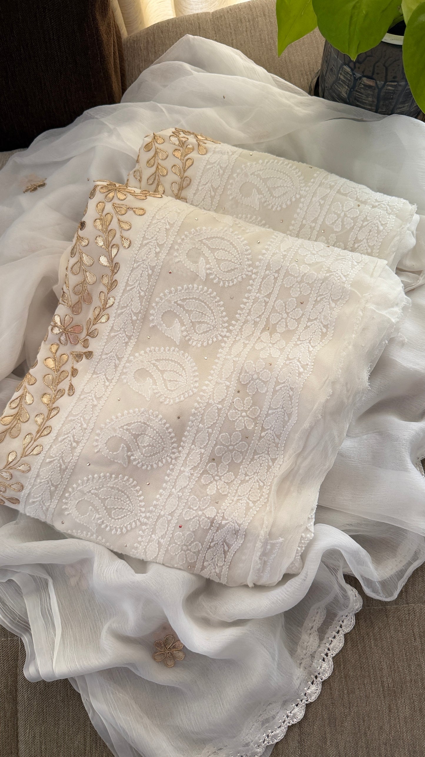 Ivory Gota Patti Chikankari Suit