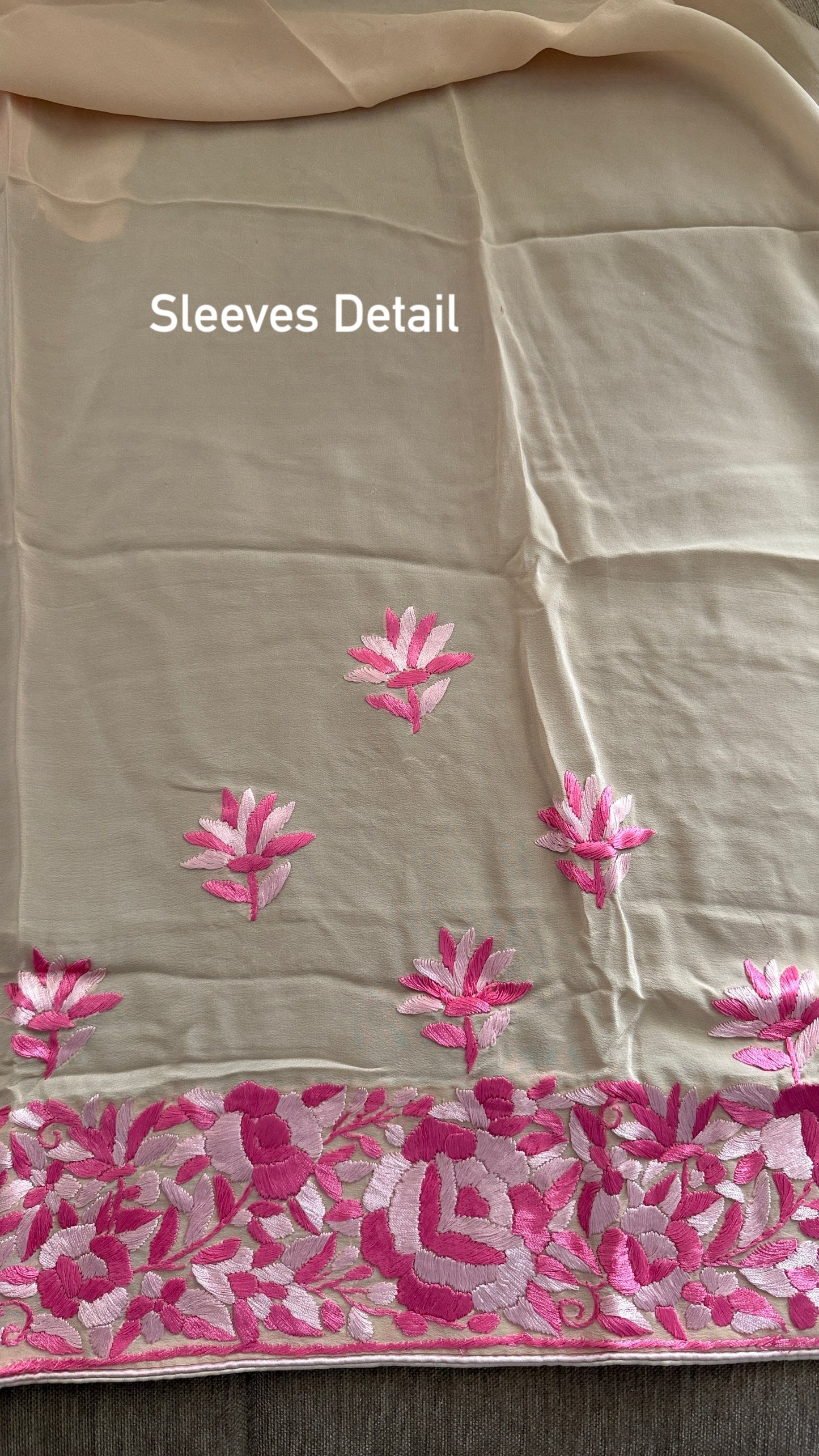Designer Beige Parsi Gara Suit (Three Piece)