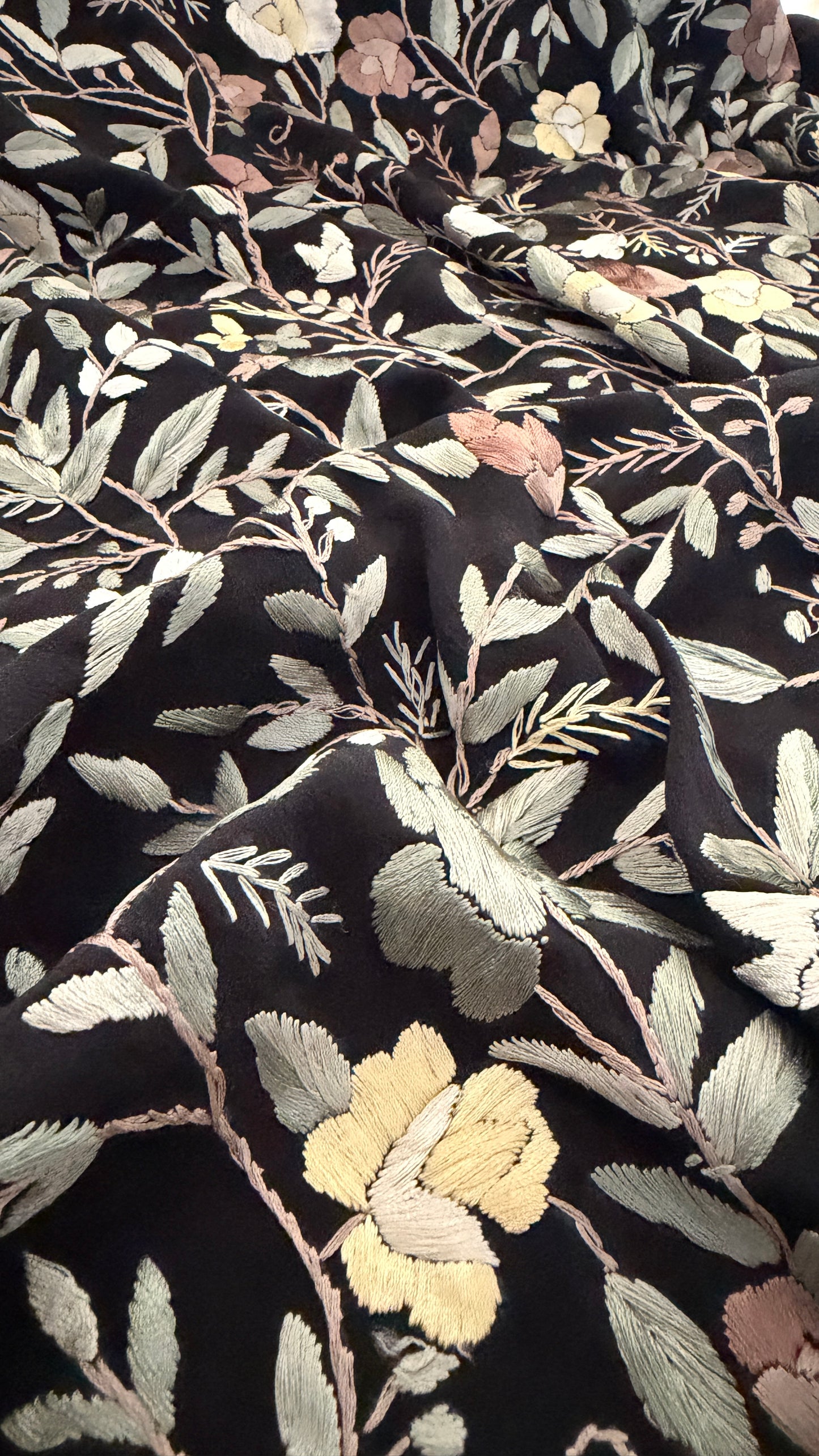 Designer Floral Parsi Gara Suit (Three Piece)