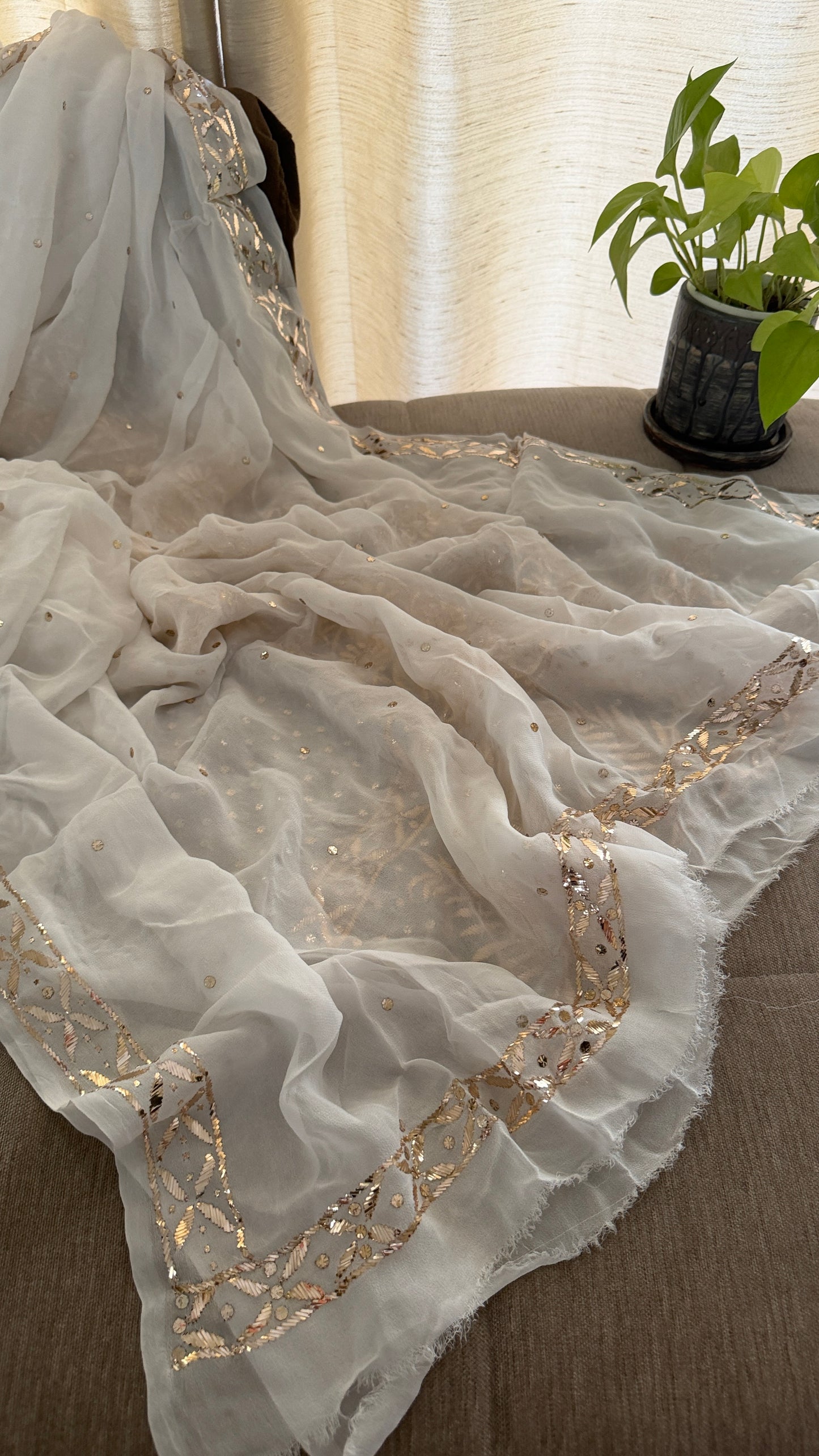 Designer White Kamdani Suit