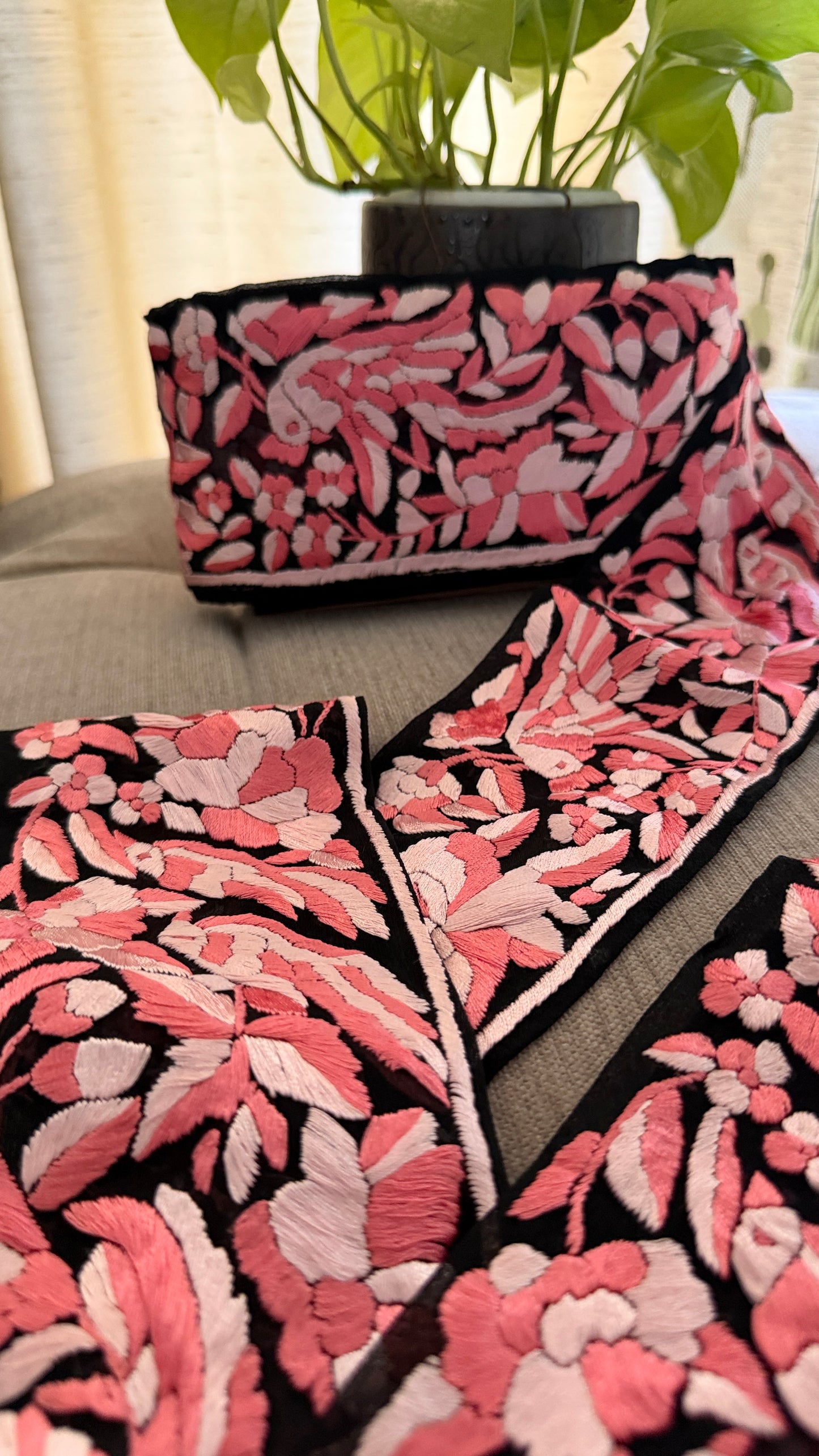 Designer Black Parsi Gara Border