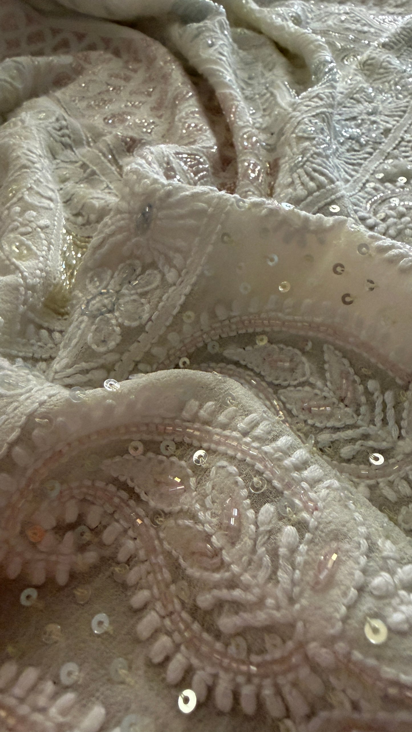 Designer Cut Dana Work Lucknowi Chikankari Suit