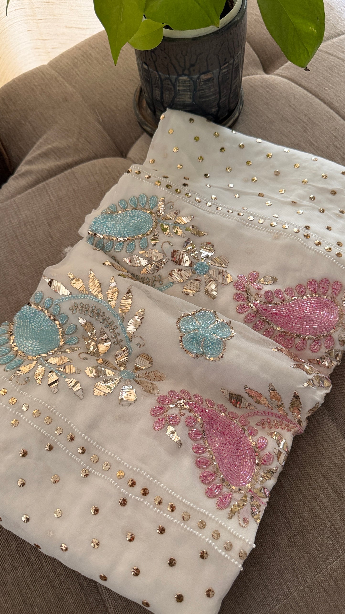 Party Wear Cut Dana Mukaish Kurta Dupatta Set