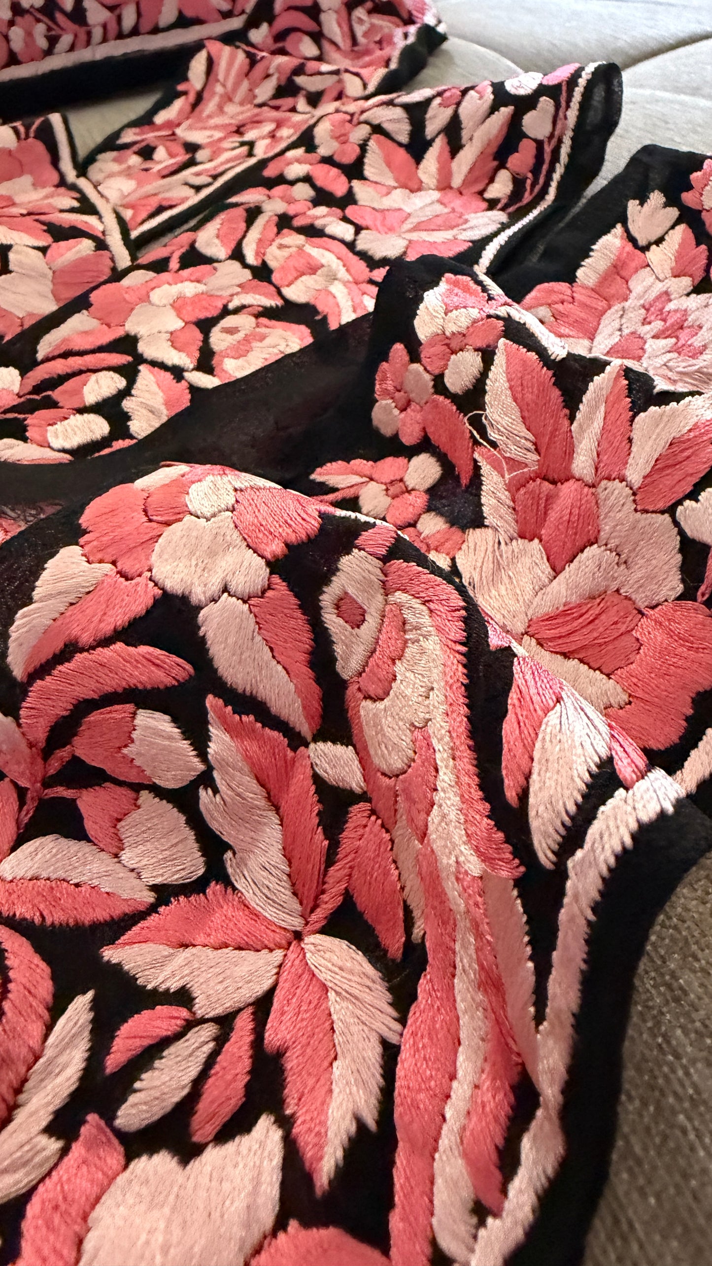Designer Black Parsi Gara Border