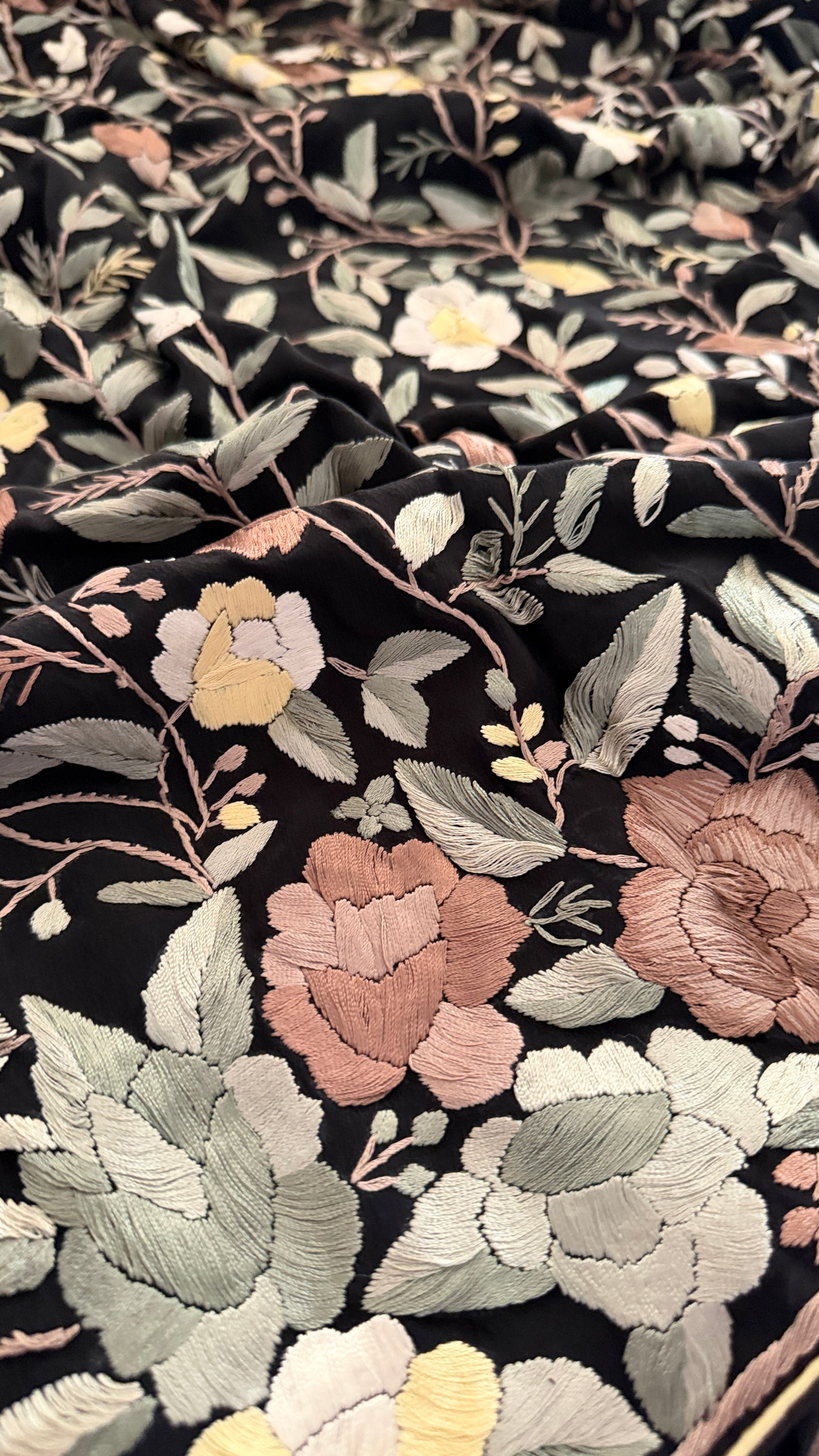 Designer Floral Parsi Gara Suit (Three Piece)