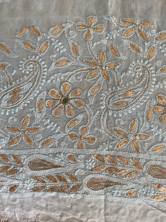 Mirror & Gota Patti Chikankari Blouse Piece
