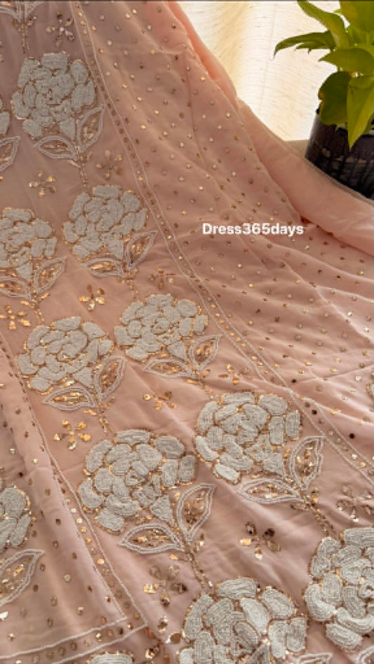 Masterpiece Pastel Pink Kamdani & Pearl Suit - Eid Collection