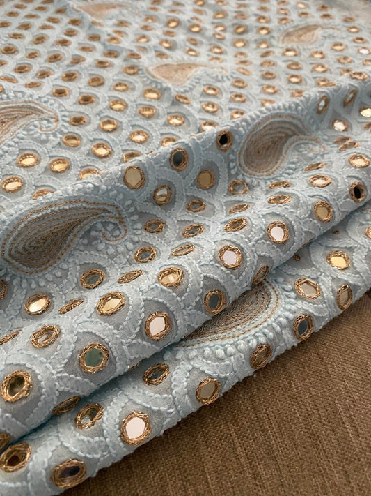 Mirror & Gota Patti Chikankari Blouse Piece