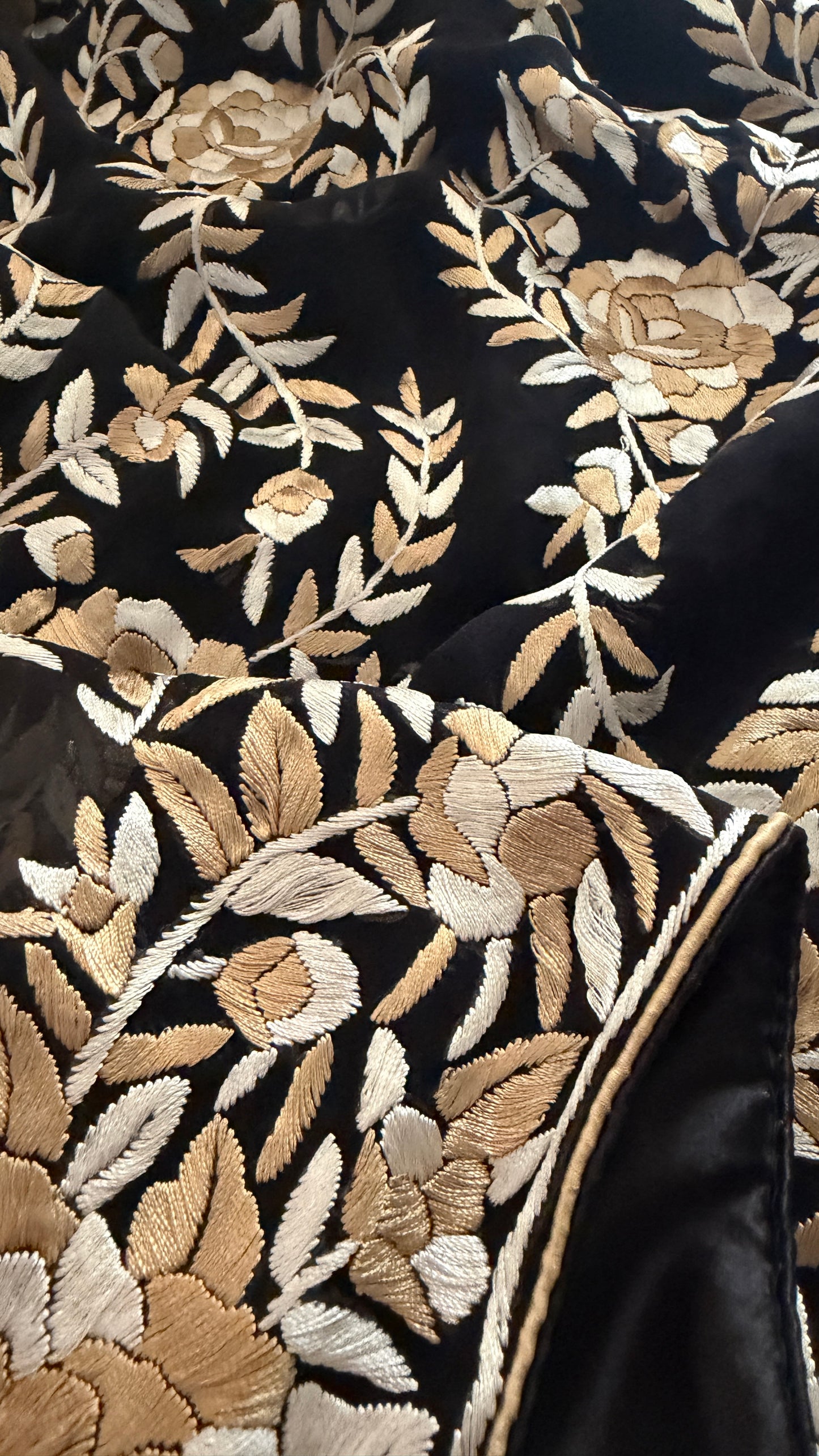 Heirloom Pure Georgette Parsi Gara Saree