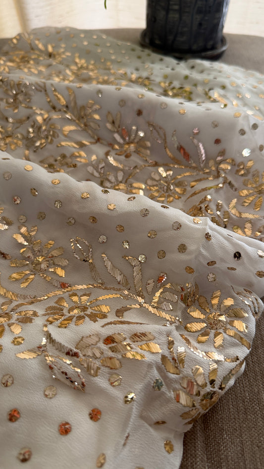 Designer White Kamdani Suit