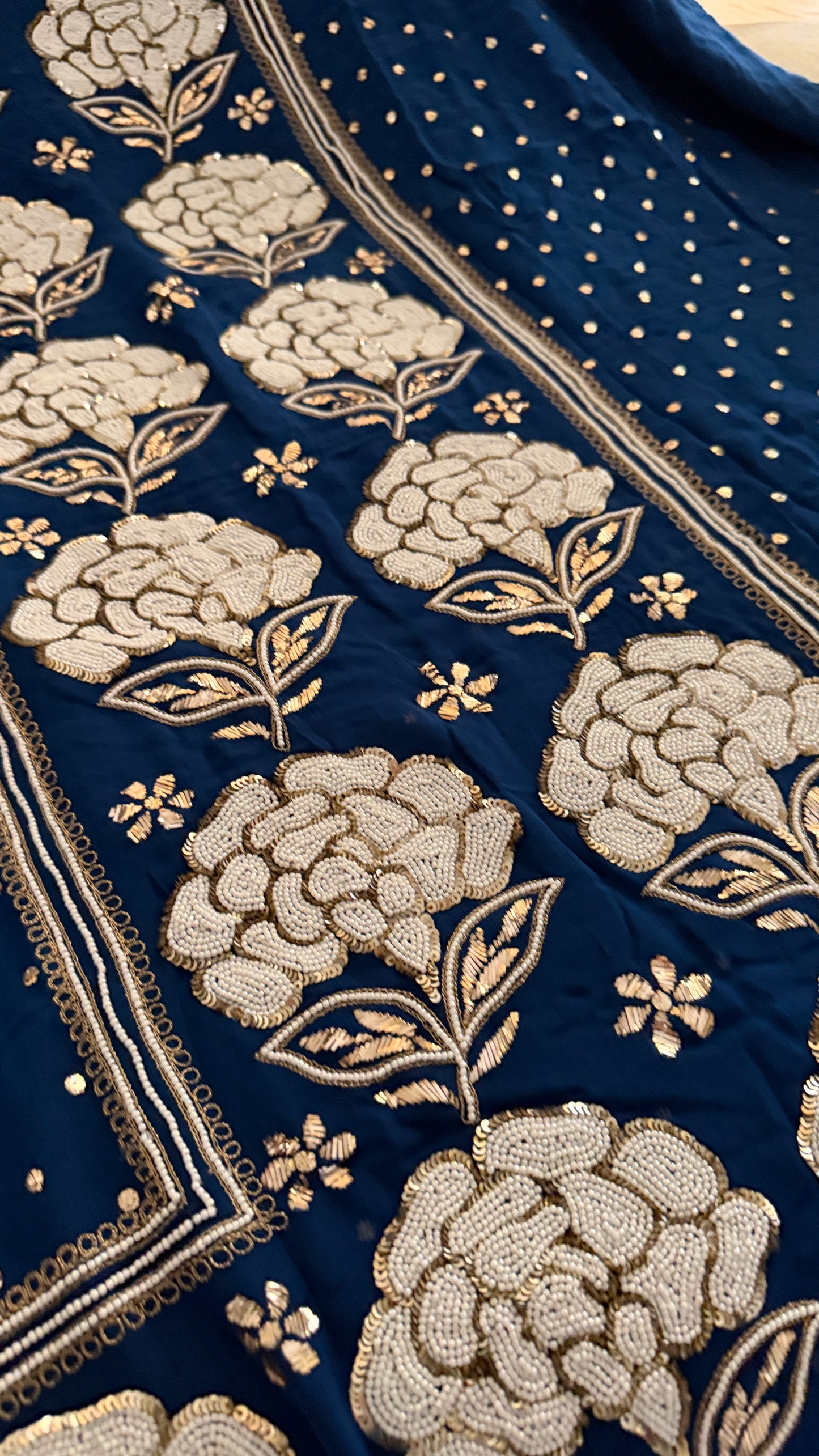 Masterpiece Royal Blue Pearl Kamdani Suit - Festive Collection