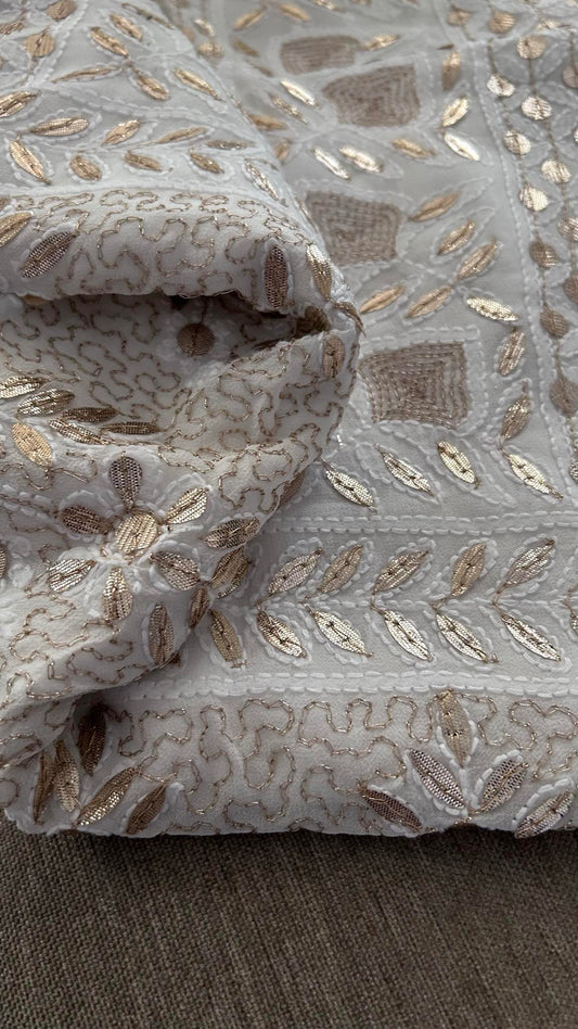 White Gota Patti Chikankari Suit
