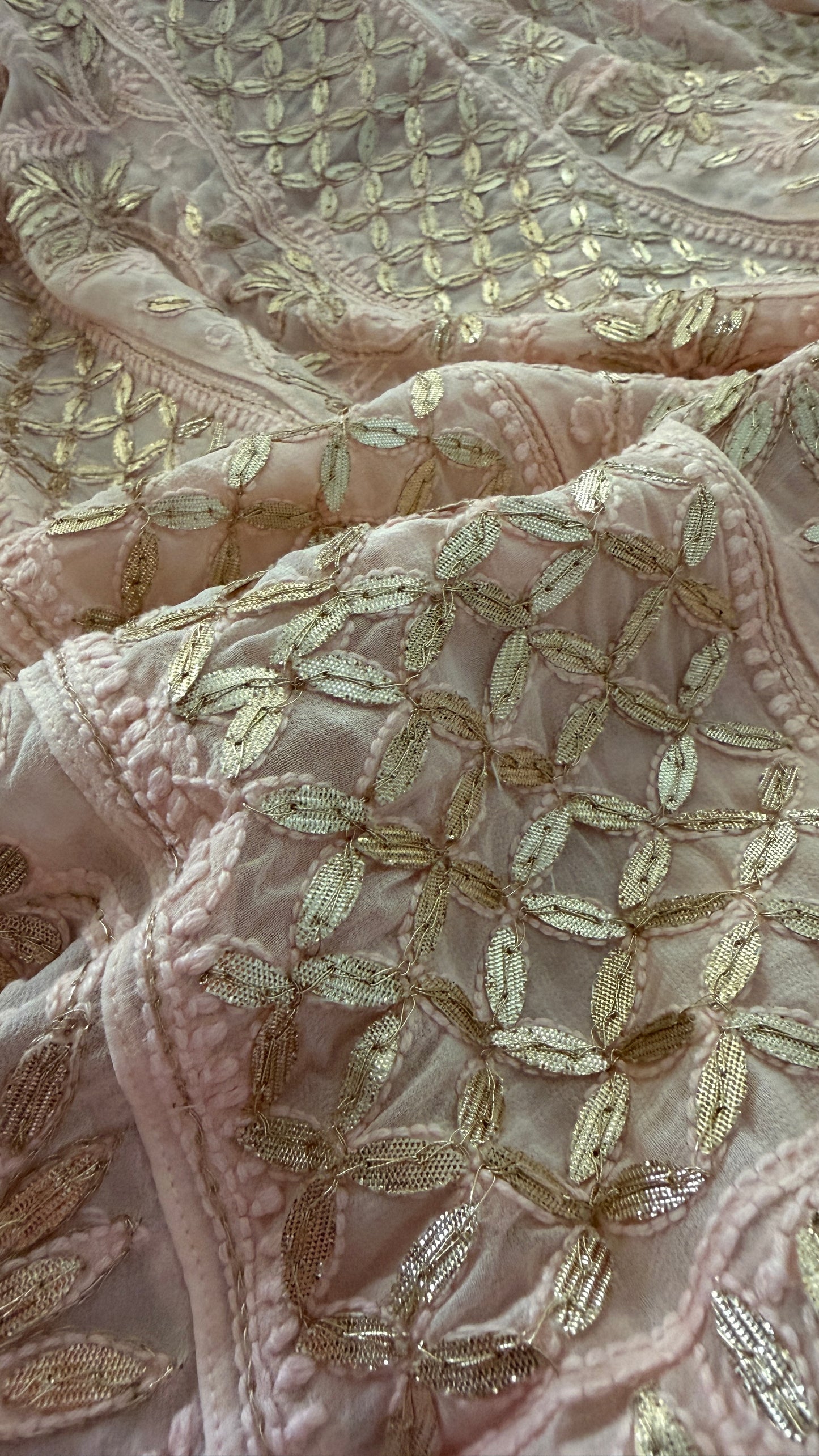 Designer Pink Gota Patti Chikankari Anarkali Suit (Anarkali And Dupatta)